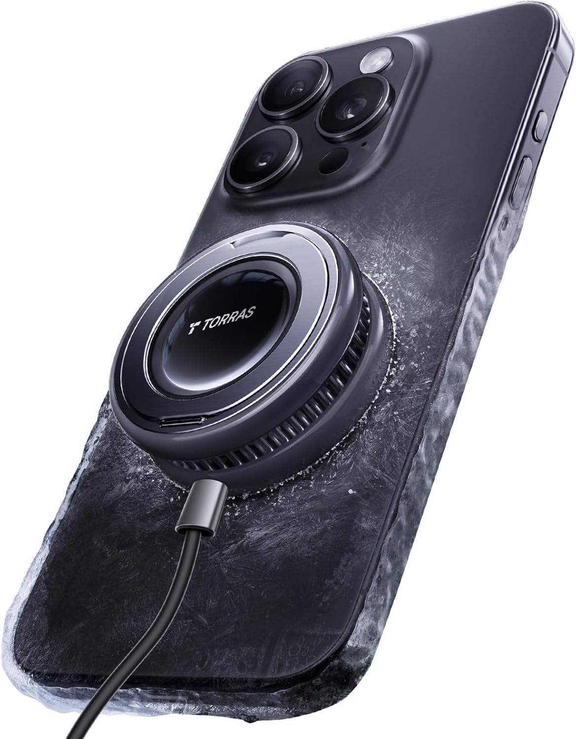 TORRAS PolarCircle Qi2 Wireless Charger, 15W Cooling Magnetic Pad for Samsung Galaxy S26, Wireless Charger for iPhone 17/16/15/1