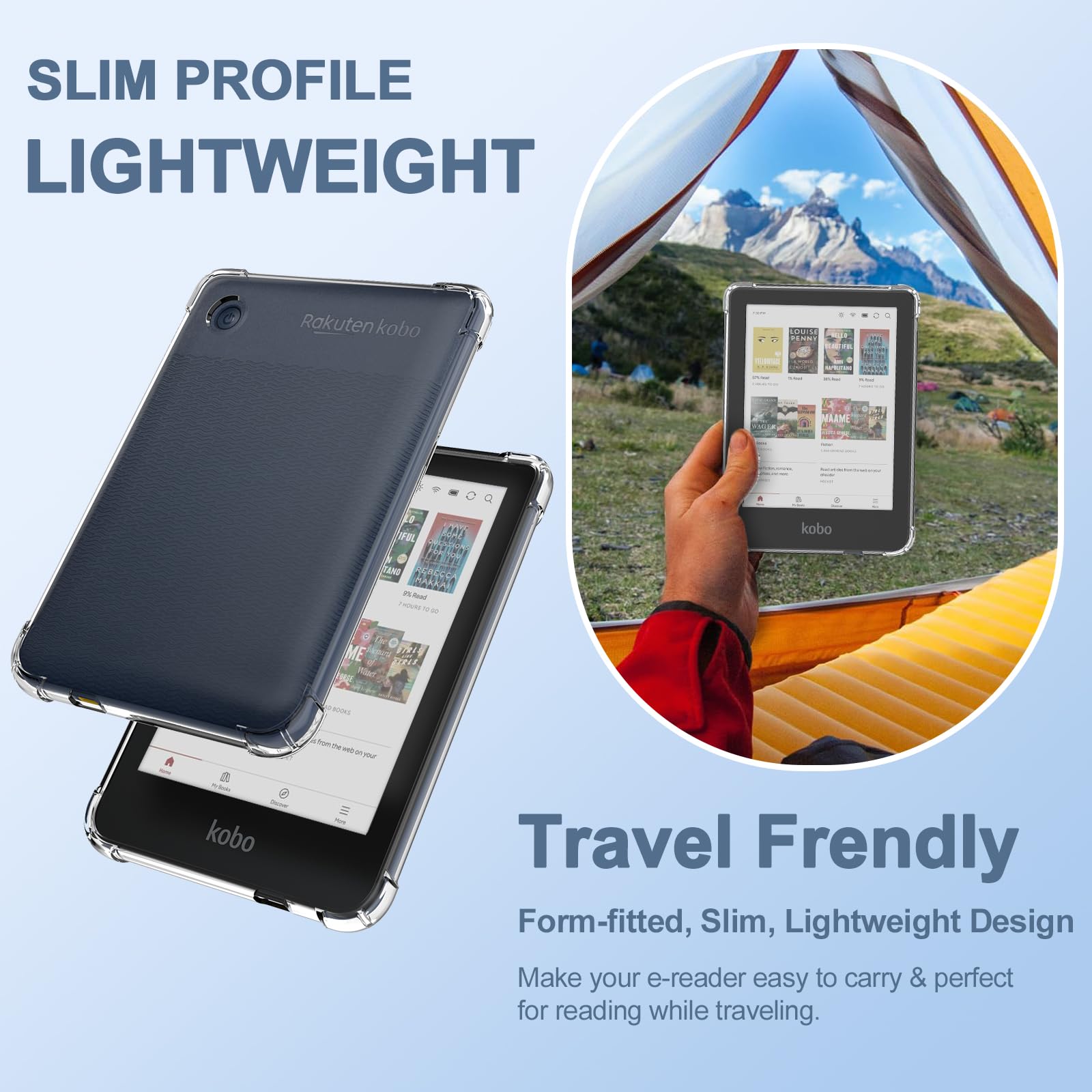 Caweet Clear Case For Kobo Clara Colour/Bw 6 Inch 2024 Release, Ultra Soft Flexible Transparent Tpu Skin Bumper Back Cover Shell