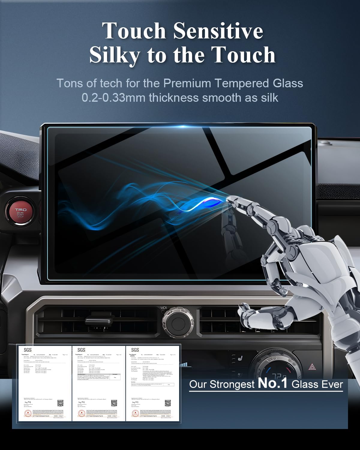 Bibibo Compatible With 2024 Toyota Tacoma Screen Protector 2024 Toyota Tacoma Limited /Trailhunter/Trd Pro 14'' Tempered Glass P