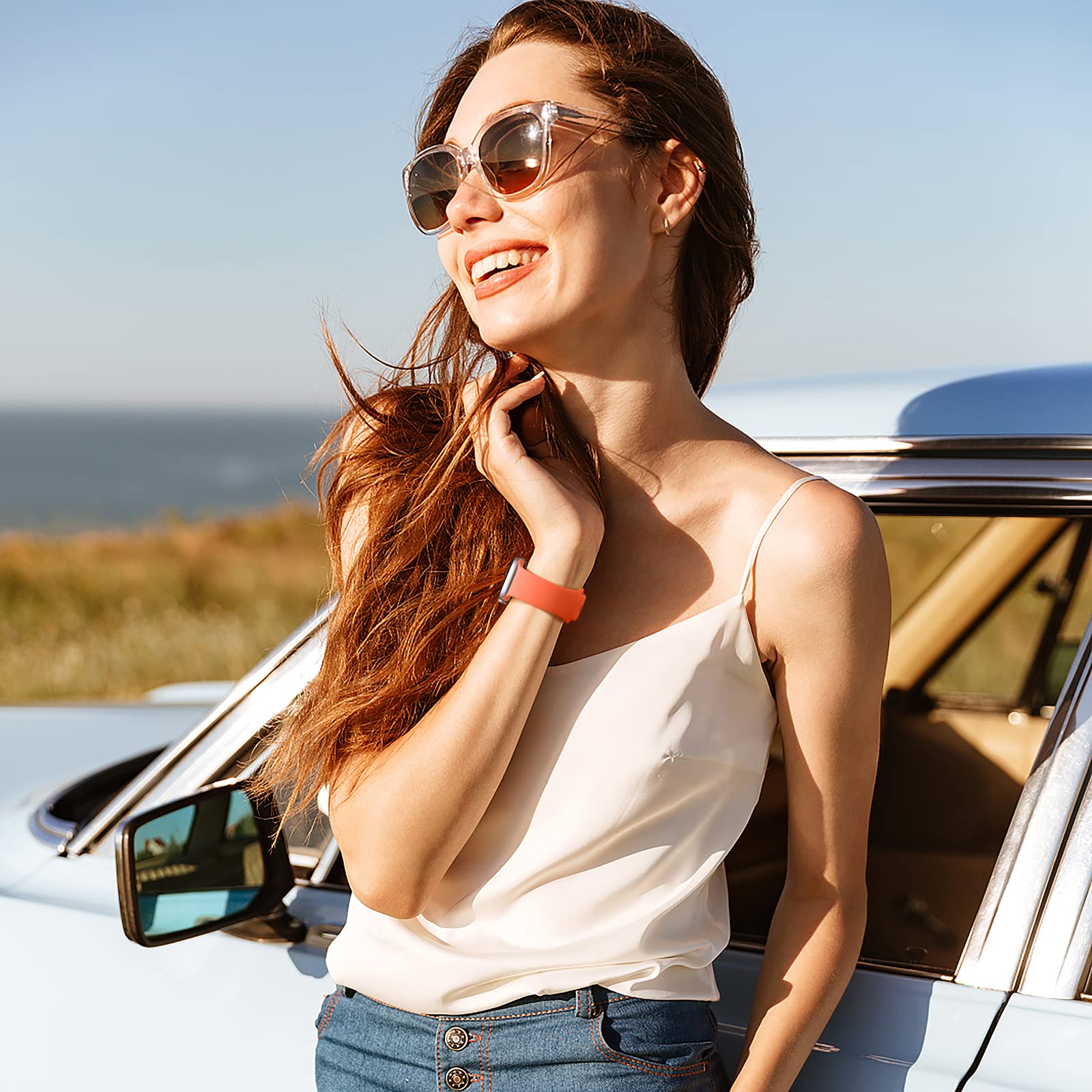 Daqin Sport Band Compatible With Apple Watch Band 45Mm 46Mm 44Mm 42Mm 49Mm Men, Soft Silicone Waterproof Replacement Strap For A