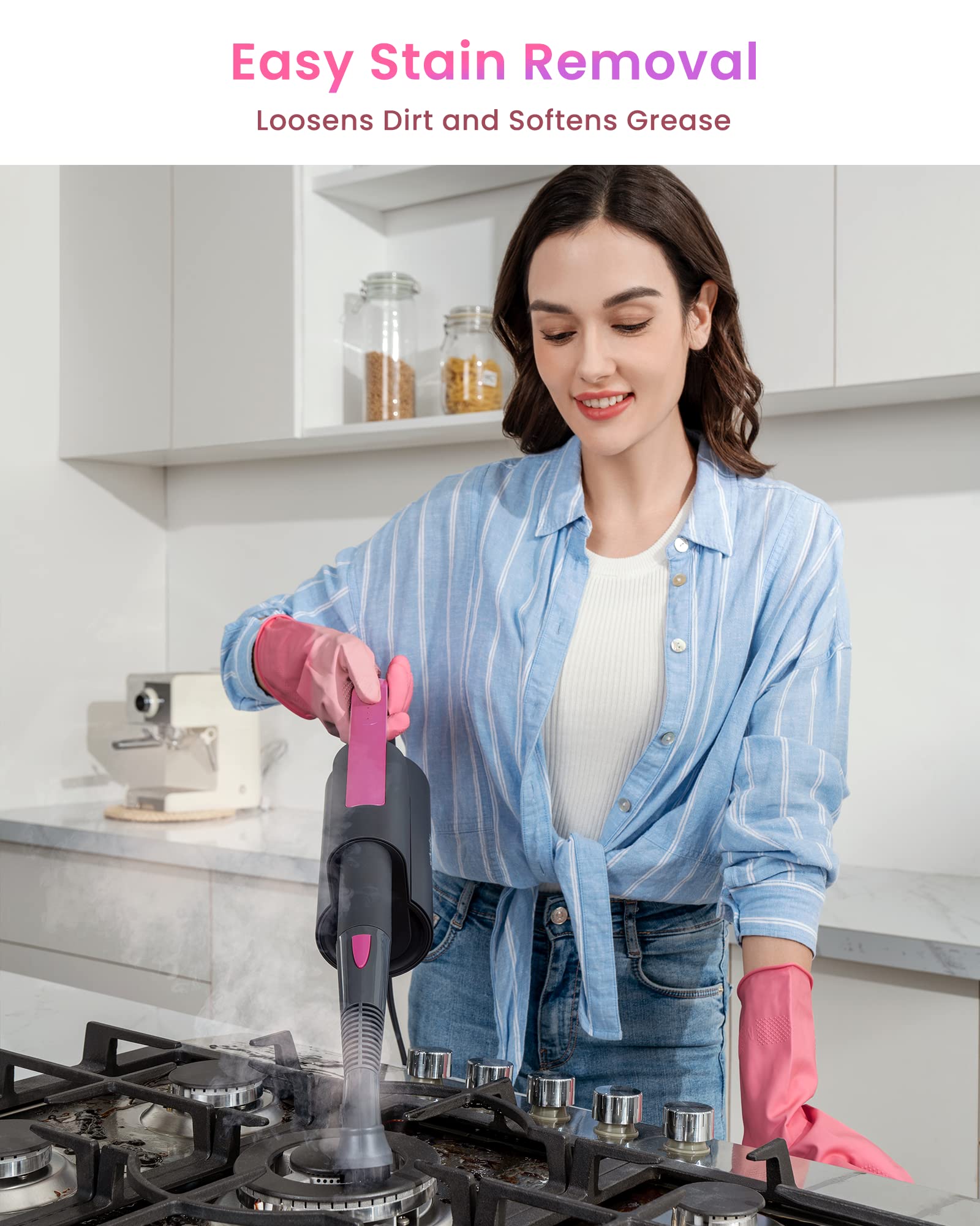 Schenley Steam Mop Cleaner With Detachable Handheld Steamer For Cleaning Hardwood/Laminate Floor, Tiles And Grout, With 7 In 1 M