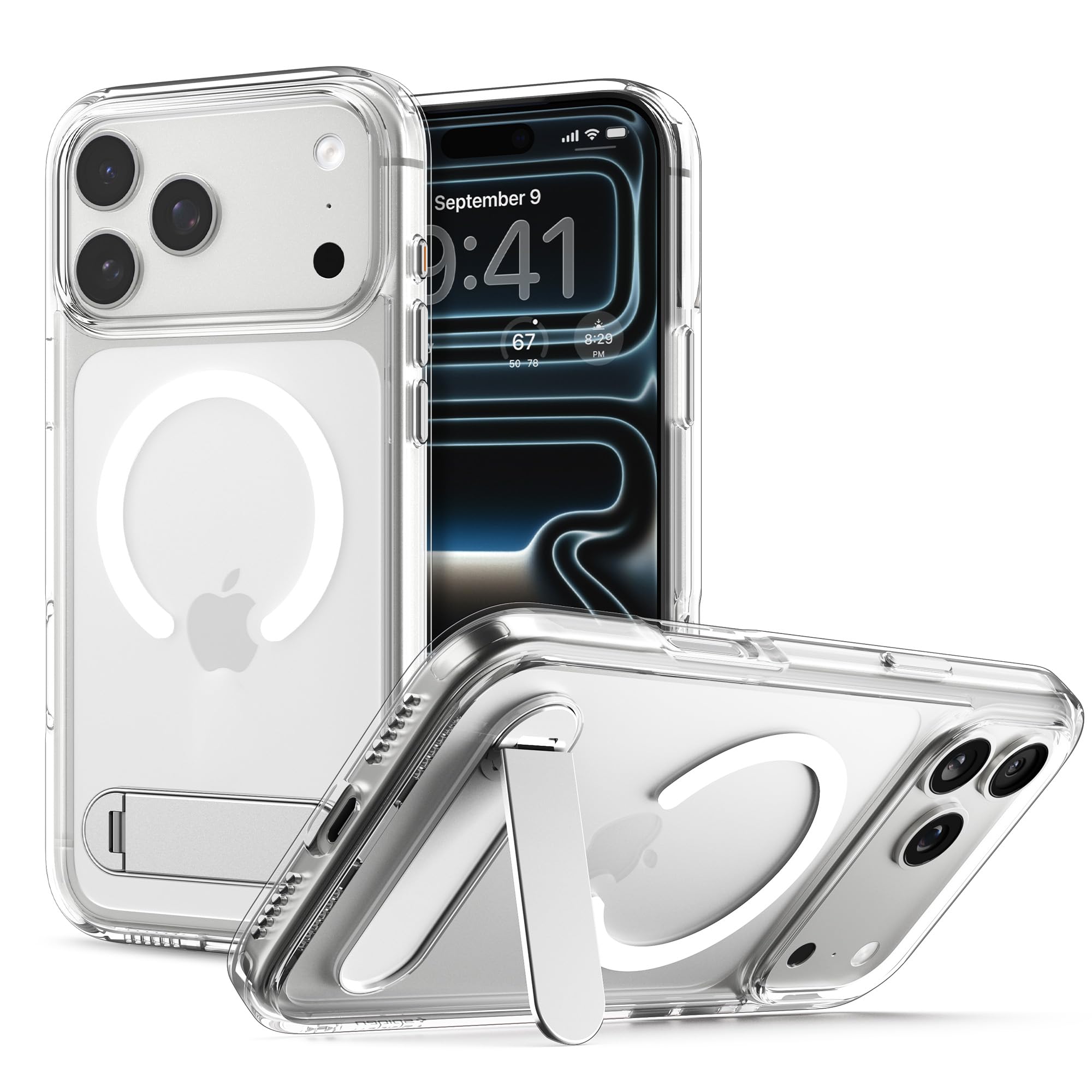 Spigen for iPhone 17 Pro Max Case, Ultra Hybrid S MagFit [TPU Covered Camera Control] [Kickstand] [Compatible with MagSafe] - Cl