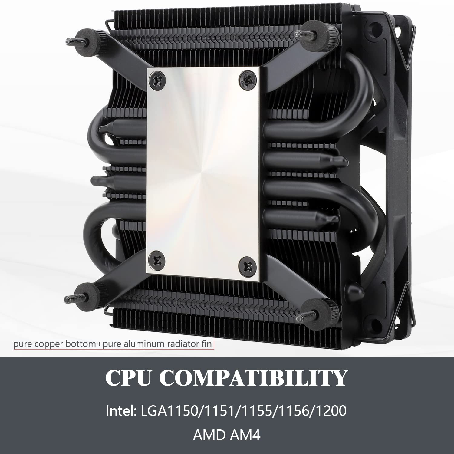 Thermalright Axp90 X36 Black Low Profile Cpu Cooler, 36Mm Height, Tl 9015B Slim Pwm Cpu Fan, Aghp Technology, Computer Itx Cpu H