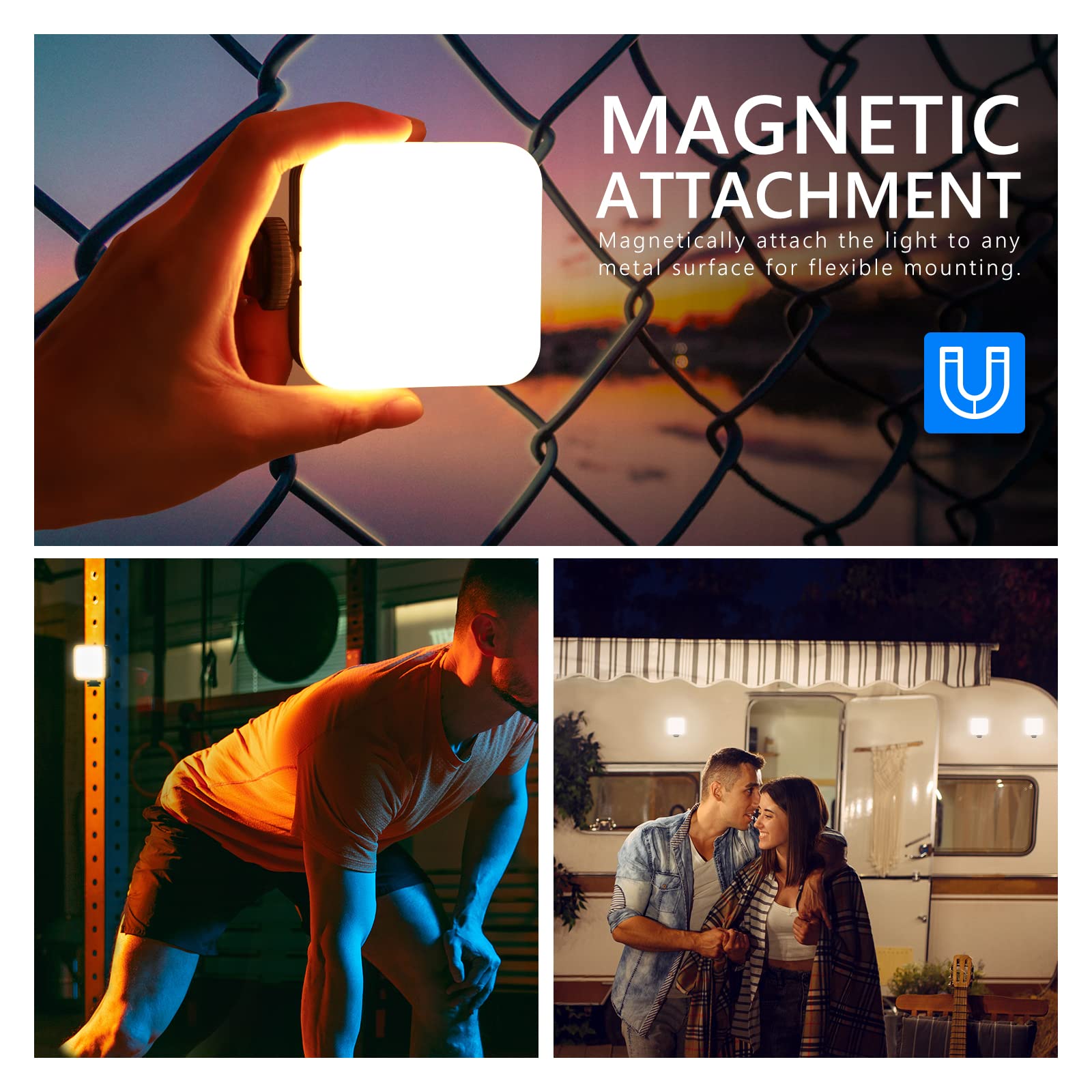 Neewer Magnetic Rgb Video Light, 360 Full Color Rgb61 Led Camera Light With 3 Cold Shoe Mounts/Cri 97+/20 Scene Modes/2500K 8500