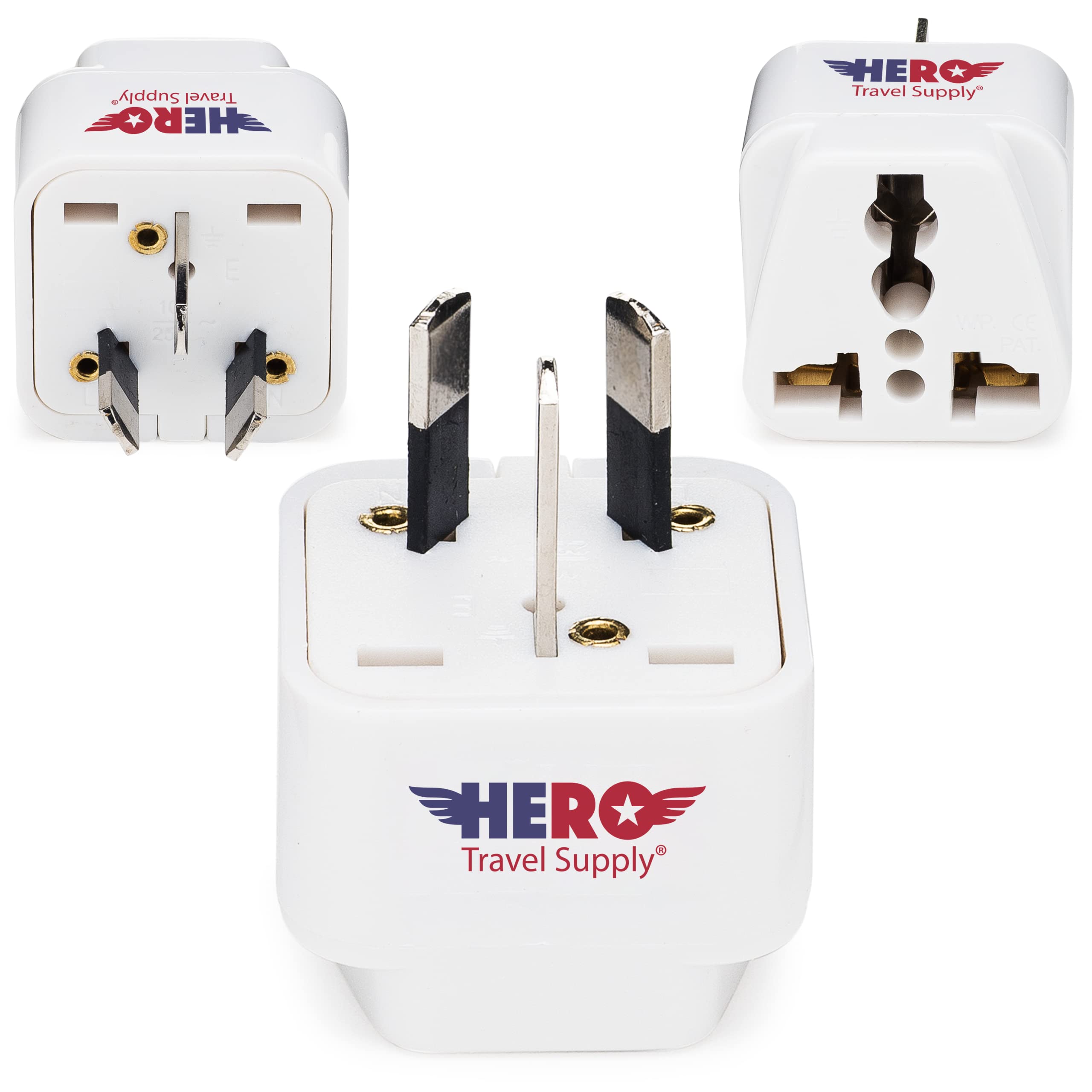 Hero Travel Supply Premium Us To Australia & New Zealand Power Adapter Plug (Type I, Pack Of 3, Grounded)