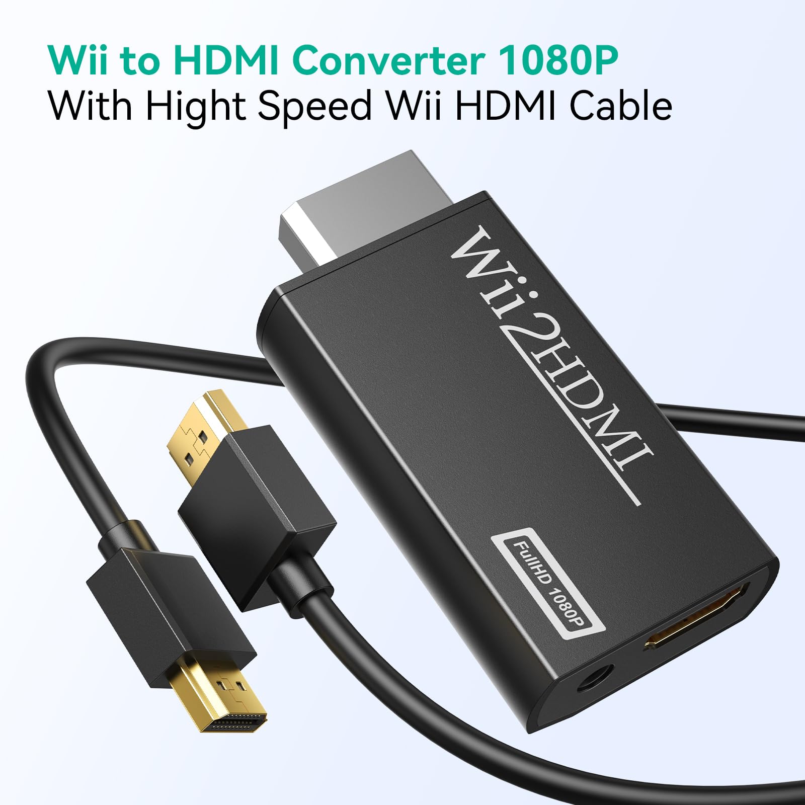Gana Wii To Hdmi Converter, Wii To Hdmi Adapter, Wii To Hdmi1080P 720P Connector Output Video & 3.5Mm Audio   Supports All Wii D
