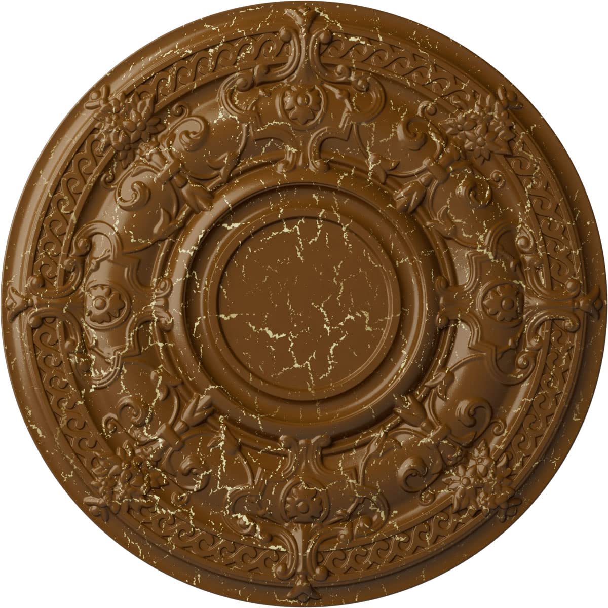 Ekena Millwork Cm33Dastc Dauphine Ceiling Medallion, 33 7/8''Od X 1 3/8''P (Fits Canopies Up To 13 1/4''), Hand Painted Smokey T