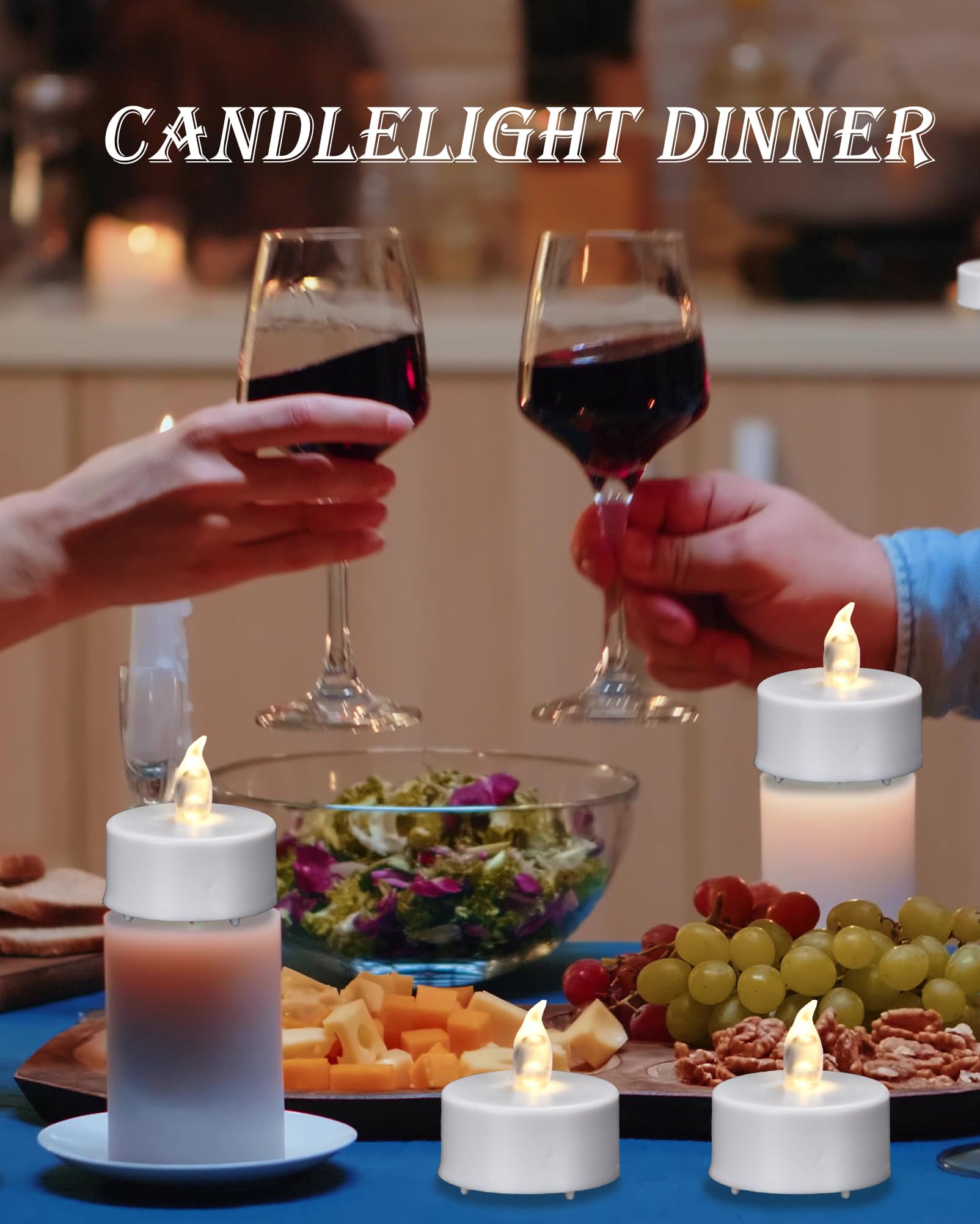 Paichi Tea Lights Candles Battery Operated With Remote Control, 24Pcs Flickering Flameless Candle With Timer, Long Lasting 400+