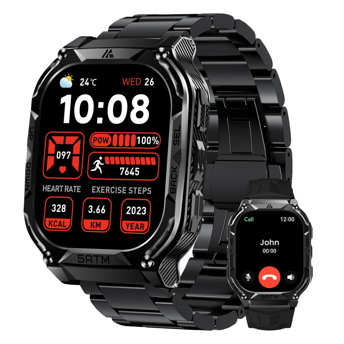 Amaztim Gps Smart Watch For Men, 6 Satellite Positioning, Compass, Stainless Steel Body, 50M Waterproof, 480Mah Extra-Large Batt