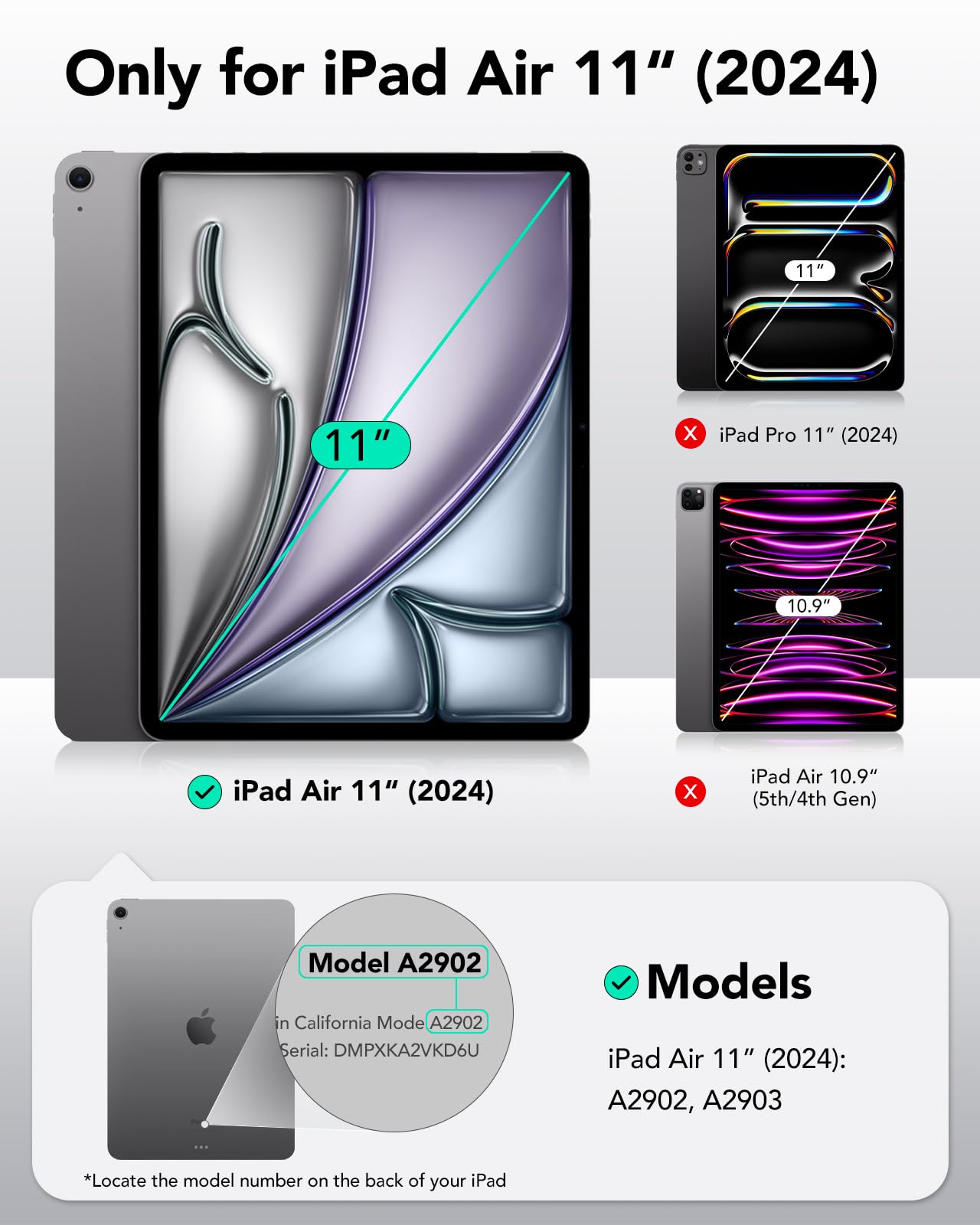 Esr Paper Feel Magnetic Screen Protector For Ipad Air 11 Inch M3/M2 (7Th/6Th Gen, 2025/2024), Write And Draw Like On Paper, Detachable And Reusable, Compatible With Tempered Film, Matte, Anti Glare