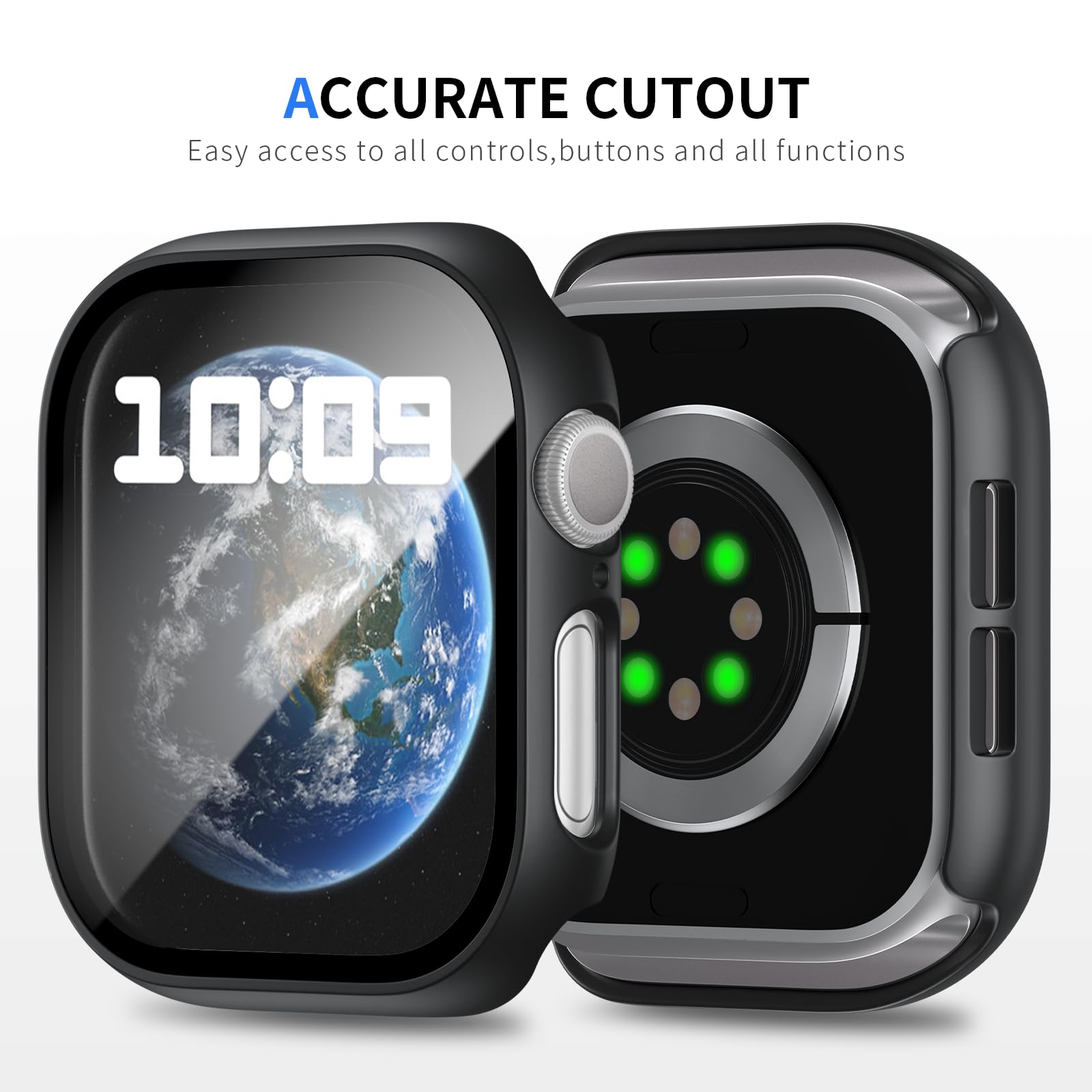 Cuteey 6 Pack Case For Apple Watch 46Mm Series 10With Built In Tempered Glass Screen Protector, Overall Full Protective Bumper P