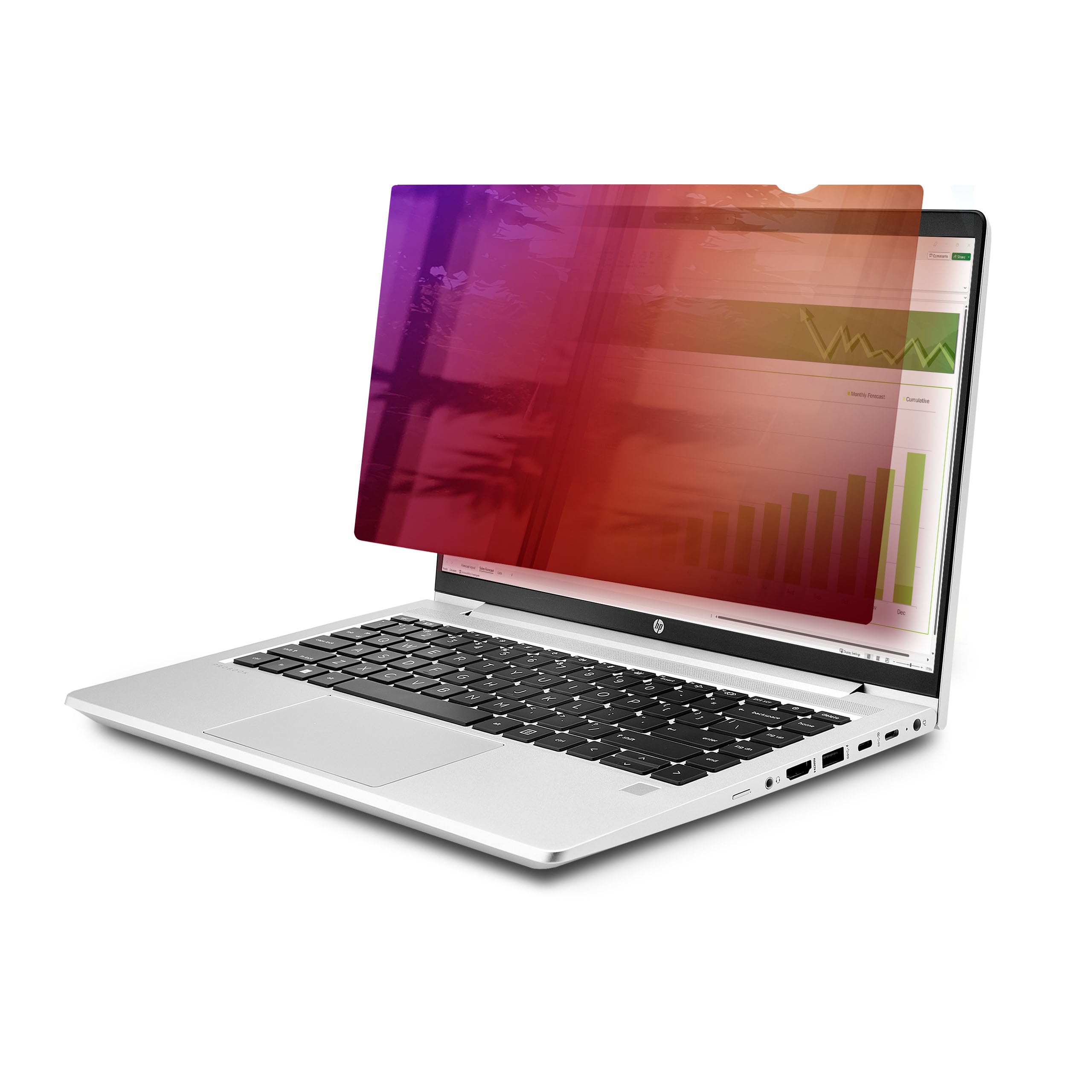 14In 16:9 Gold Laptop Privacy Screen, Reversible Filter W/Enhanced Privacy, Comp