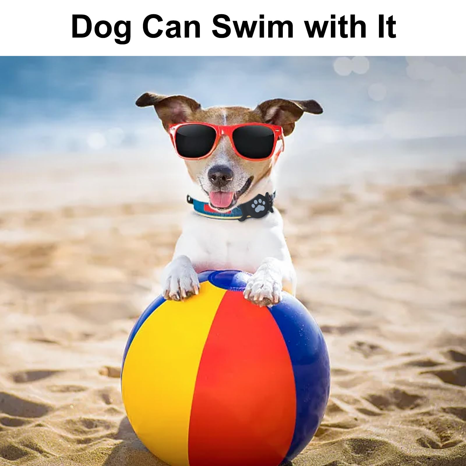 Szjcltd Waterproof Airtag Dog Collar Holder, 1 Pack Full Body Covered Soft Silicone Apple Air Tag Dog Collar For Gps Pet Tracker