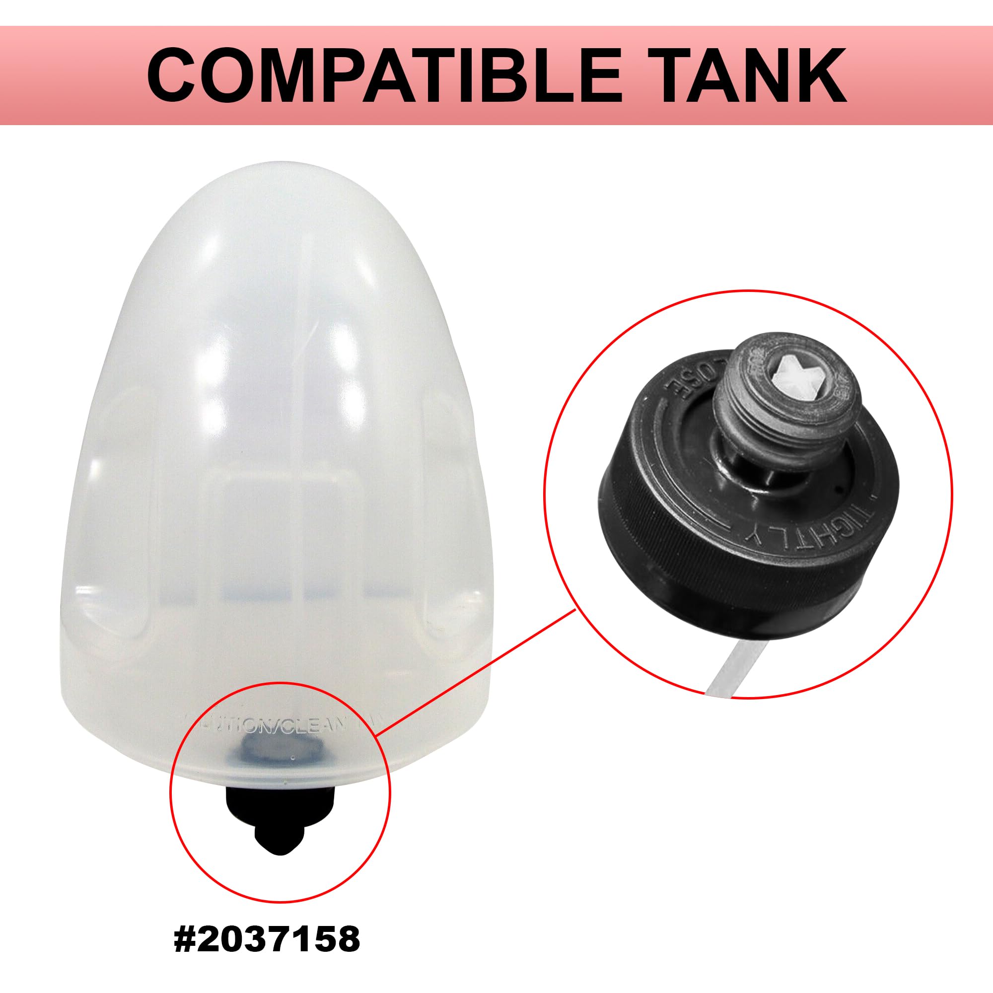 Replacement Cap & Straw Assembly For Bissell Little Green Machine Carpet Cleaners   Models 1400B, 1400W, 3369, 3353, 3519, Only