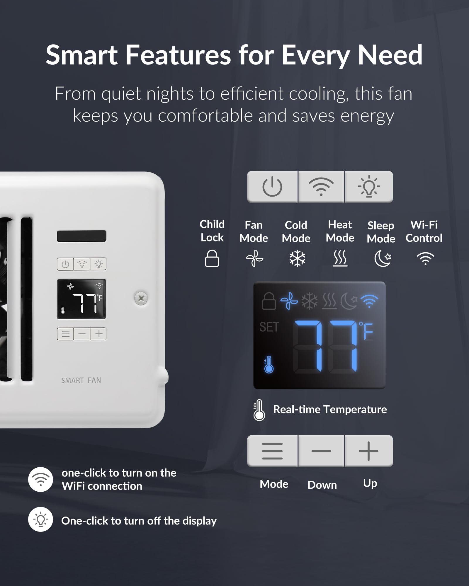 Super Quiet Register Booster Fan For 6 '' X 10 '' Register Holes, Smart Register Vent With Dual Intelligent Thermostat And Wifi