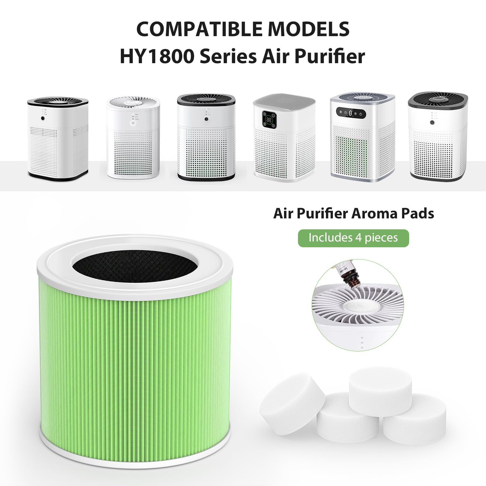 Hy1800 Replacement Filter Compatible With Chivalz/Morento/Ayafato/Ioiow And Loytio Purifier, H13 True Hepa Filter With Extra 4 P