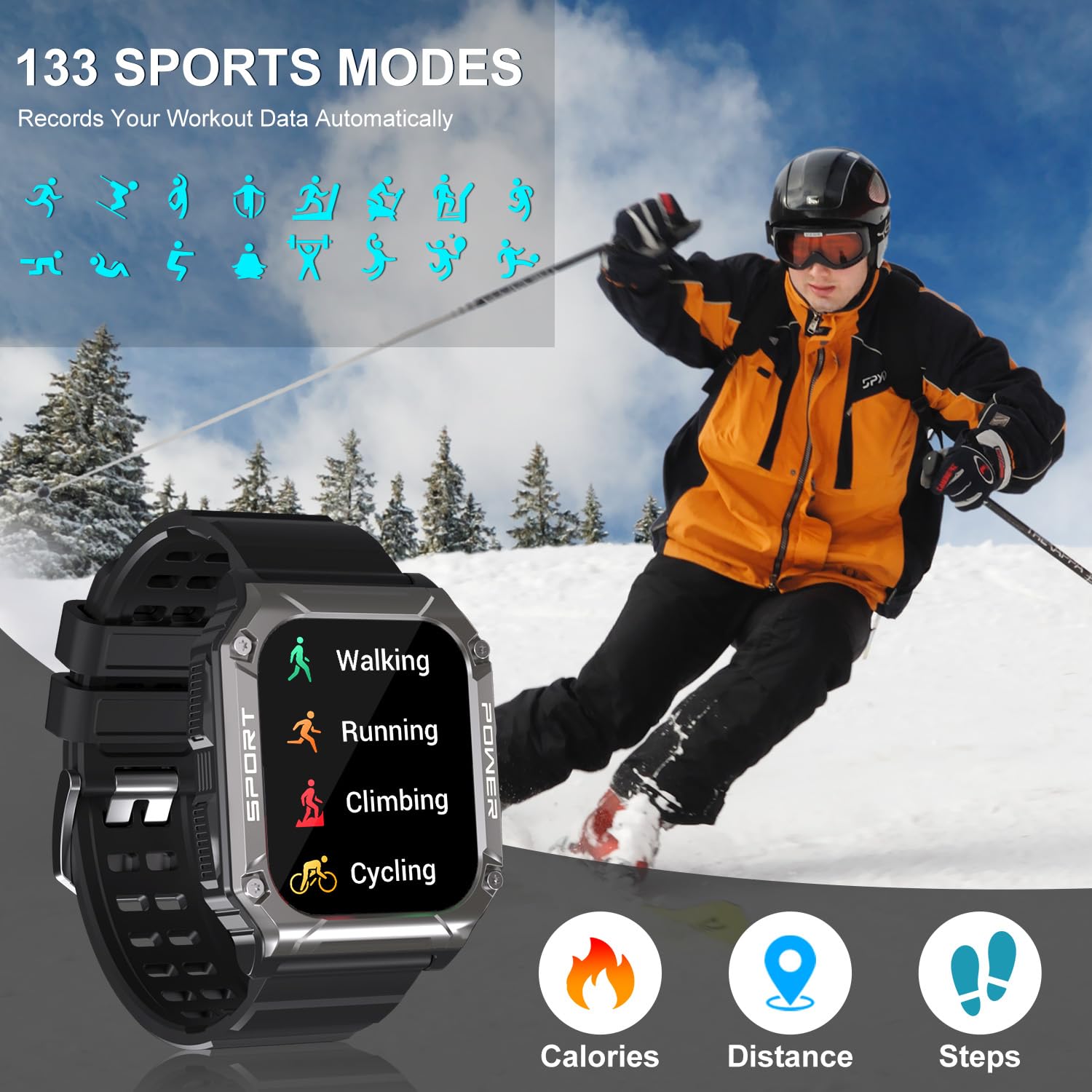 Smart Watch For Men With Phone Function 1.95    Hd Touchscreen Smartwatch Fitness Tracker 130+ Sports Modes Ip68 Waterproof Wris