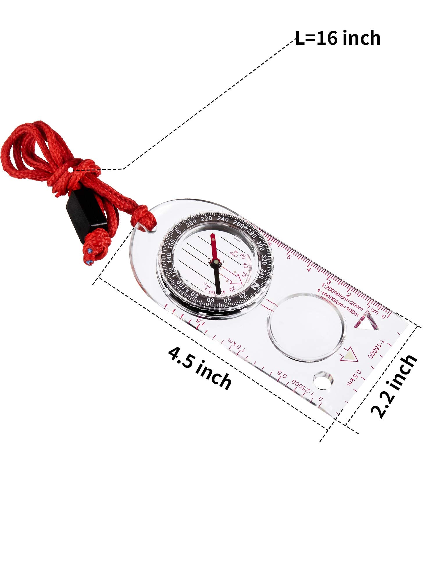 6 Pieces Orienteering Compass Hiking Navigation Backpacking Compass Map Reading For Scout Outdoor Camping Survival Gifts(Style 2
