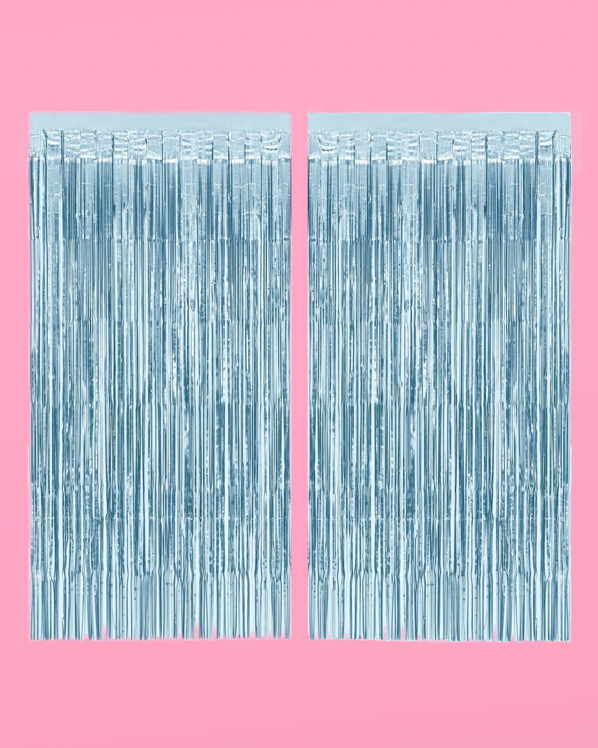 Xo, Fetti Party Decorations Matte Blue Fringe Foil Curtain   Set Of 2 | Bachelorette Bridal Shower Backdrop, Wedding, Birthday P