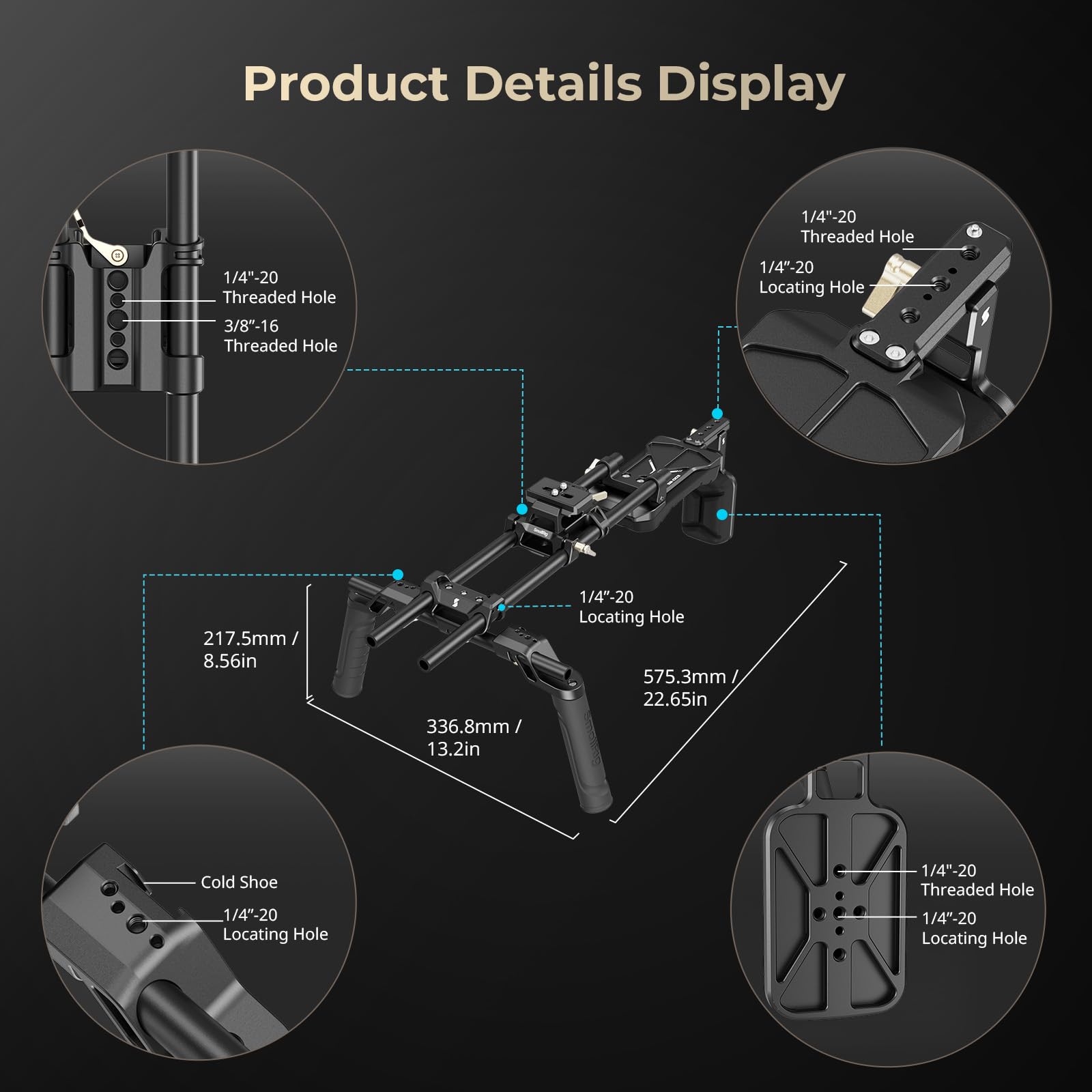 Smallrig Shoulder Rig Kit (Classic Version), Dual Handles 15Mm Rods, Universal Shoulder Mount Video Rig With Quick Release For A