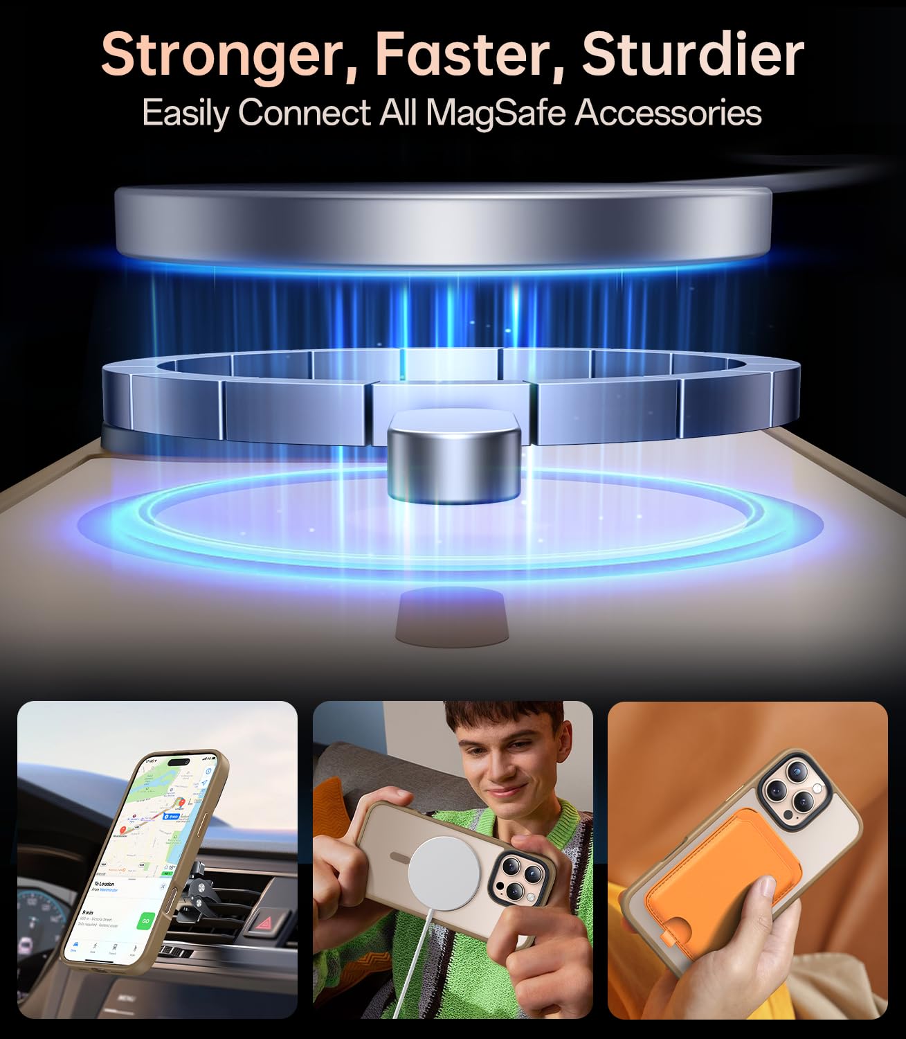 Meifigno Magnetic Case For Iphone 16 Pro 6.3, Compatible With Magsafe, Military Grade Protection, Translucent Matte Back With Me