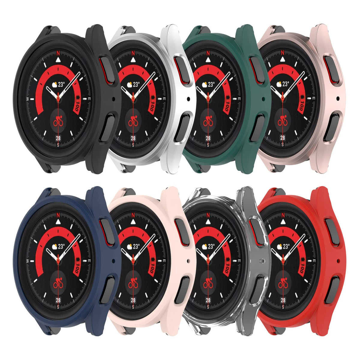Compatible For Samsung Galaxy Watch 5 Pro Case Hard Pc Protective Bumper Cover Case For Galaxy Watch 5 Pro 45Mm Smart Watch Acce