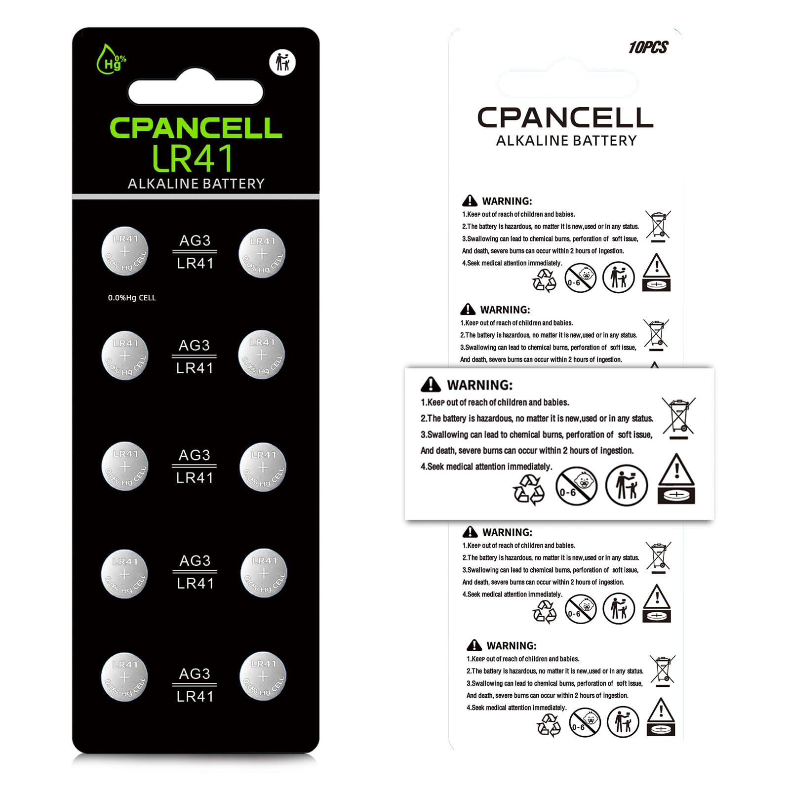 Lr41 Button Batteries Lr41 Sr41 Ag3 736 Battery 1.5V Button Coin Cell Batteries (10 Count)