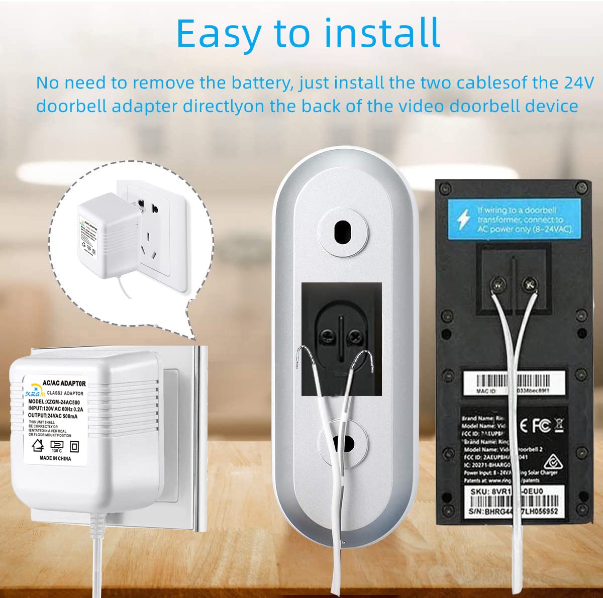 24V Doorbell Transformer Adapter Compatible With Nest Honeywell Ecobee Sensis All Versions Of Ring Video Doorbells Thermostats P