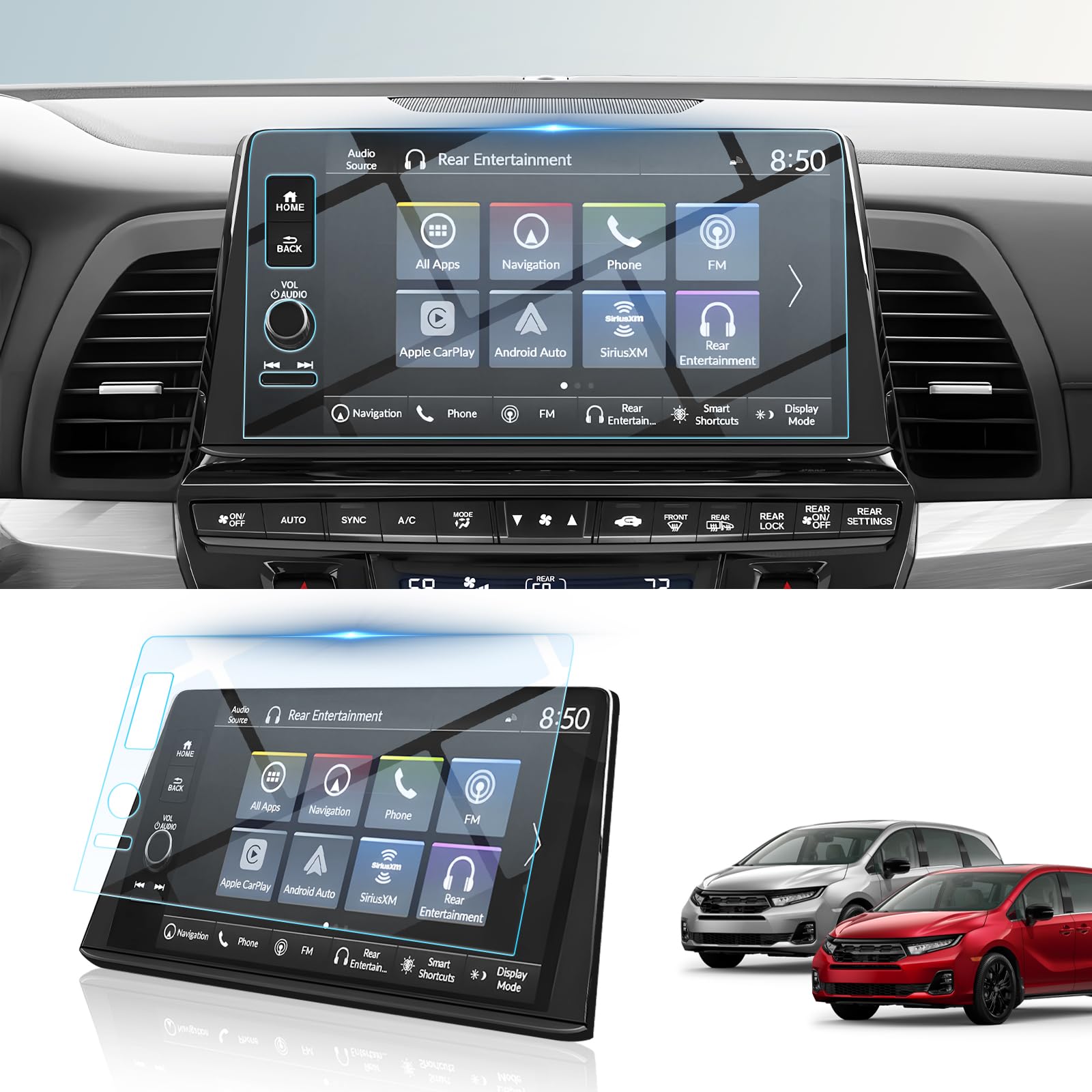 Bibibo 2025 Odyssey Screen Protector For 2025 Honda Odyssey (Ex L/Sport L/Touring/Elite) 9'Display Tempered Glass [Anti Glare& Scratch Ultra Clear] 2025 Honda Odyssey Accessories Radio Screen Odyssey 2025