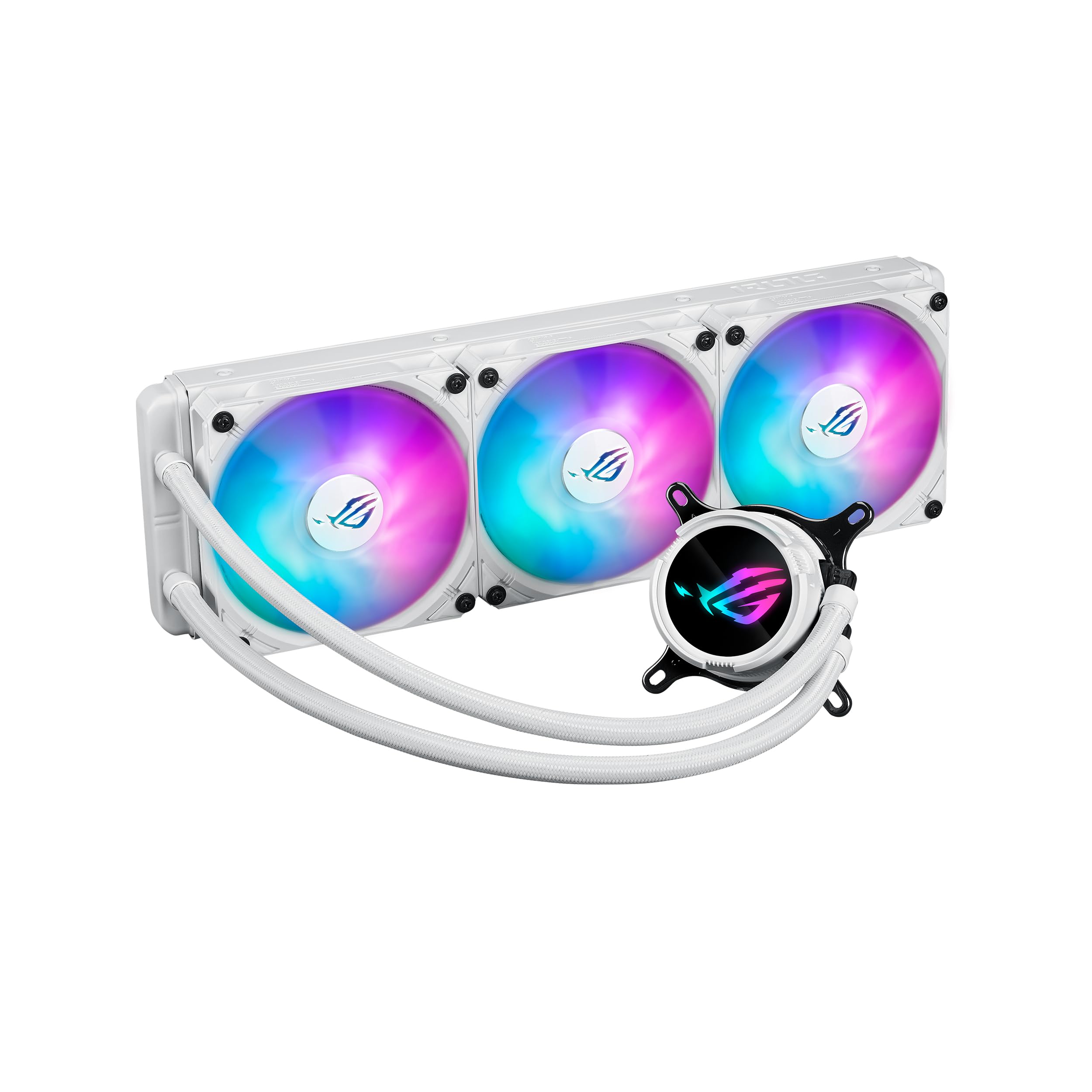 ASUS ROG Strix LC III 360 ARGB White Edition Allinone CPU Liquid Cooler with 360 rotatable Water Block, Aseteks New Gen7 v2 Pu