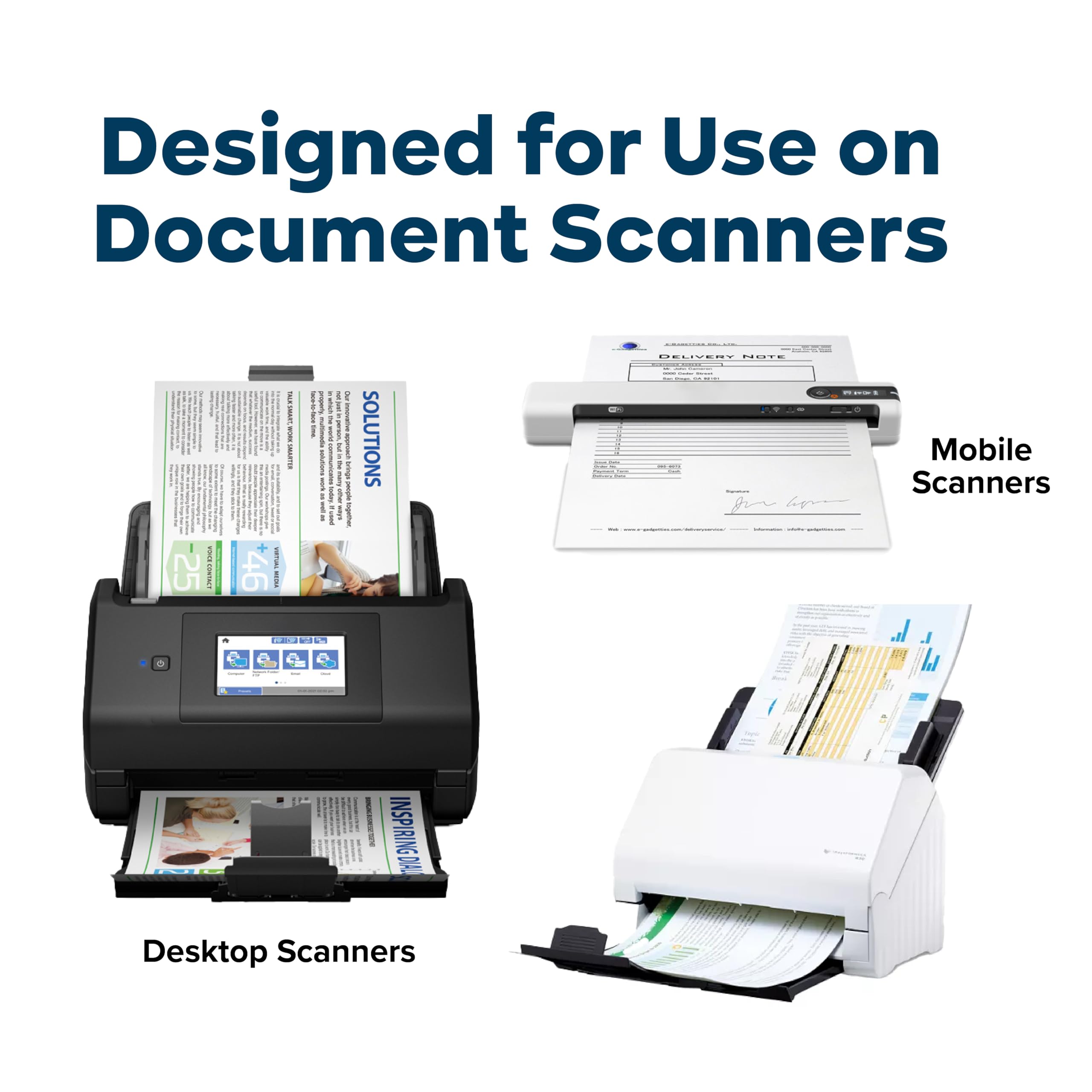 Kicteam - Waffletechnology Cleaning Cards For Desktop & Mobile Document Scanners (15 Cards) - Presaturated With Wondersolvent -