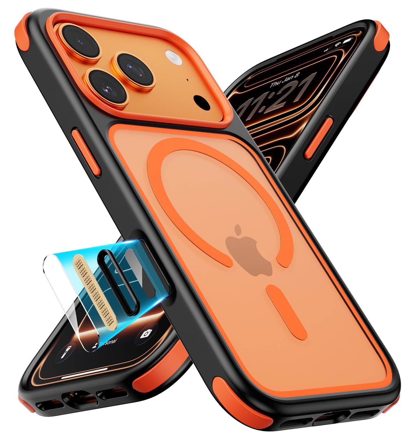 Mobnano for iPhone 17 Pro Case, Compatible with MagSafe, Crystal Clear Case with Magnetic Ring, Multicolor Protective Shockproof