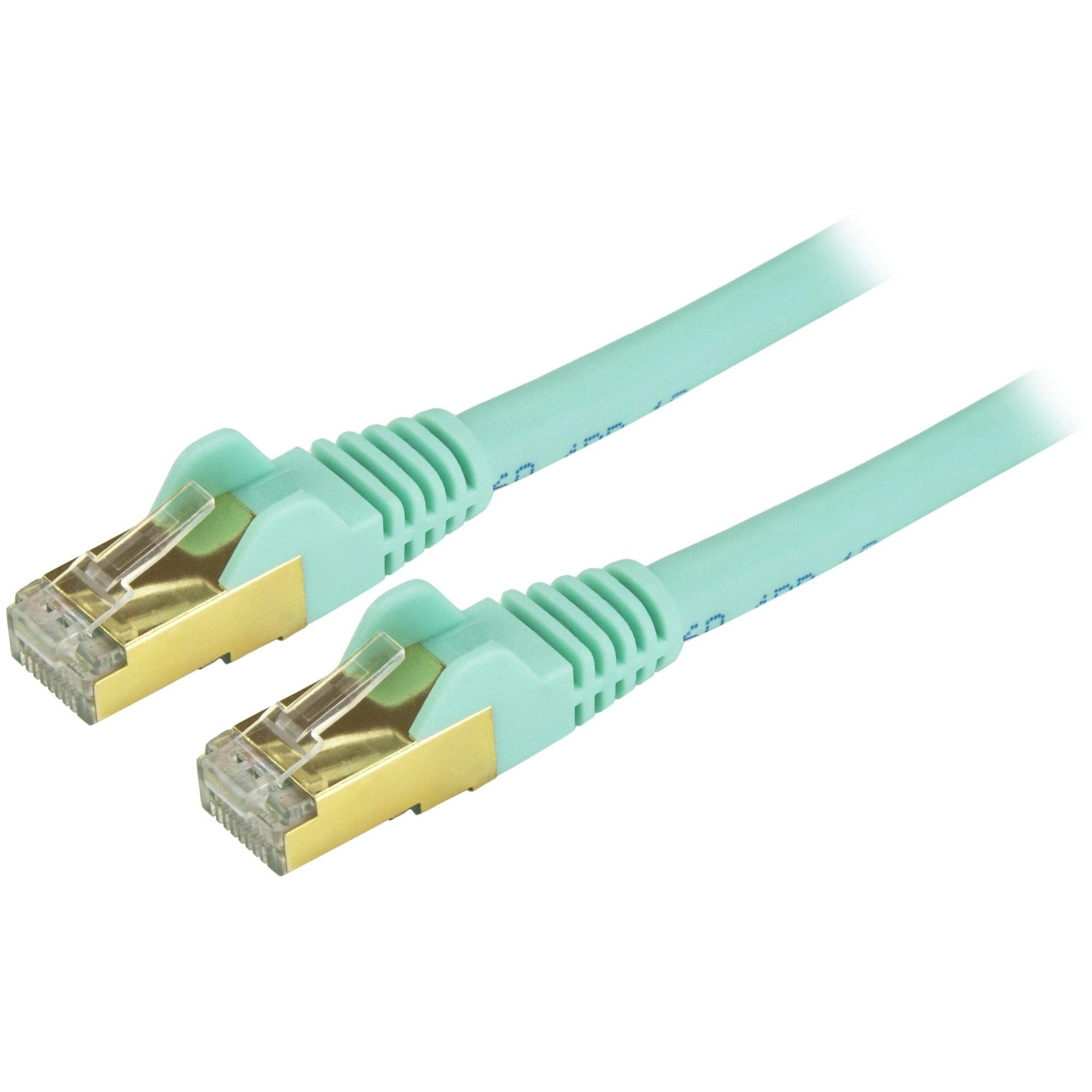 StarTech.com 10 ft / 3m CAT6a Ethernet Cable   10 Gigabit Shielded Snagless RJ45 100W PoE Patch Cord   10GbE STP Category 6a Network Cable   Aqua Fluke Tested UL/TIA Certified (C6ASPAT10AQ)