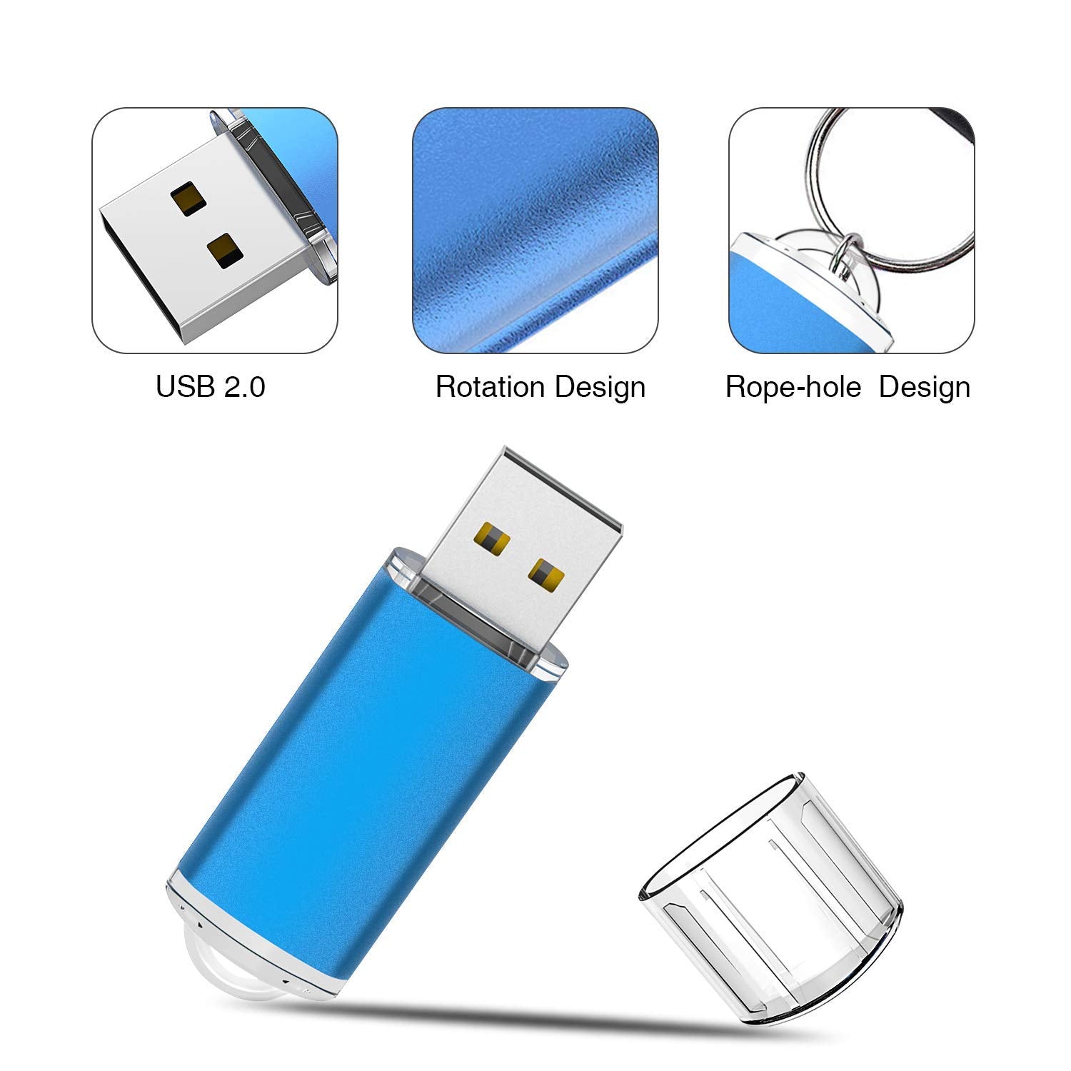 64Gb Flash Drive 10 Pack 64G Usb Flash Drive K&Zz 64 Gb Thumb Drive Memory Stick Gig Stick Usb 2.0 Pen Drive Zip Drive Jump Drive, 5 Colors (Purple, Blue, Pink, Green, Orange)
