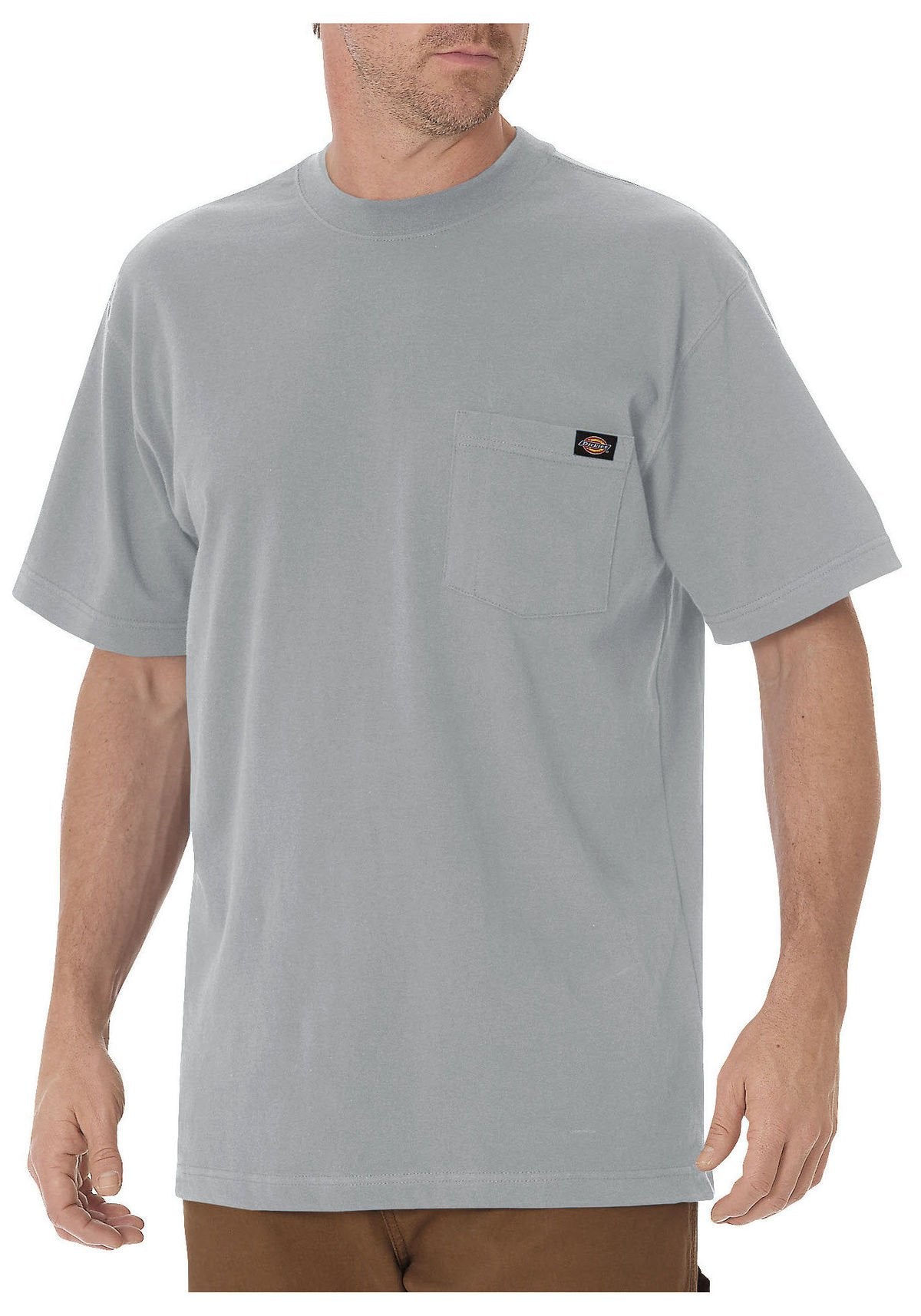 Dickies Mens Short Sleeve Pocket T Shirt Heather Gray ,Large