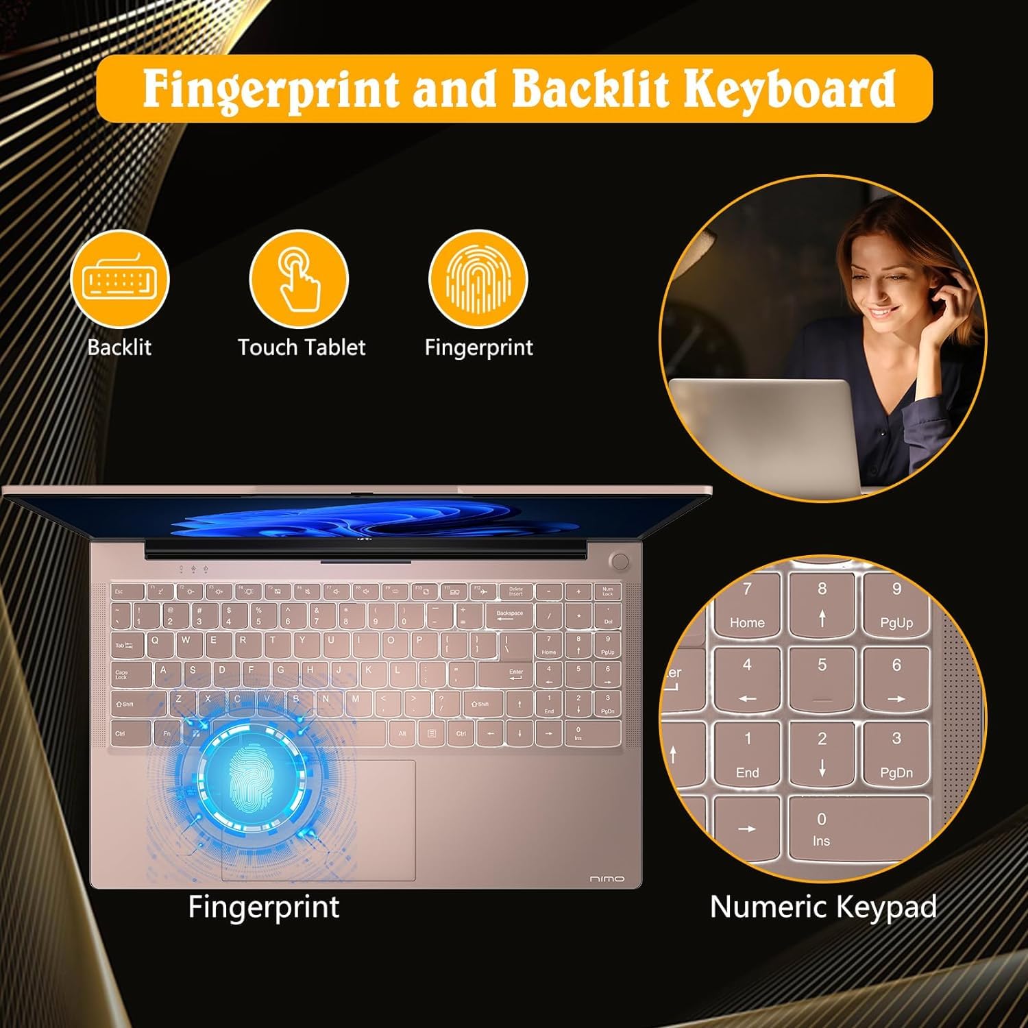 Nimo 15.6 Fhd Student Laptop, Intel Pentium Quad Core N100(Beat To I3 1115G4, Up To 3.4Ghz), 8Gb Ram, 128Gb Ssd, 2 Years Warrant