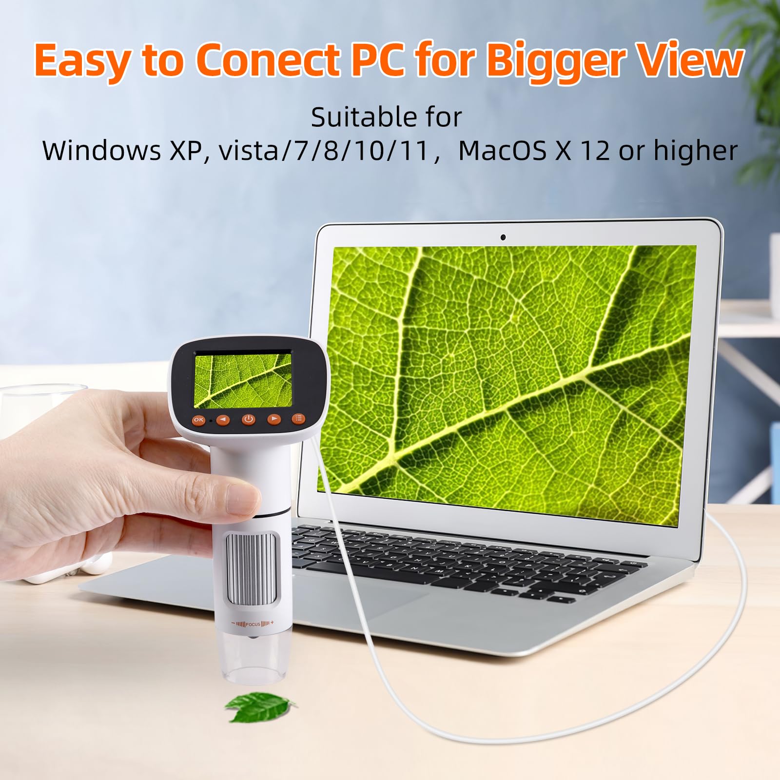 Koolertron 2 Inch Handheld Digital Microscope With Lcd Screen, Pocket Microscope With 32G Card For Kids And Adults,50X 1000X Mag