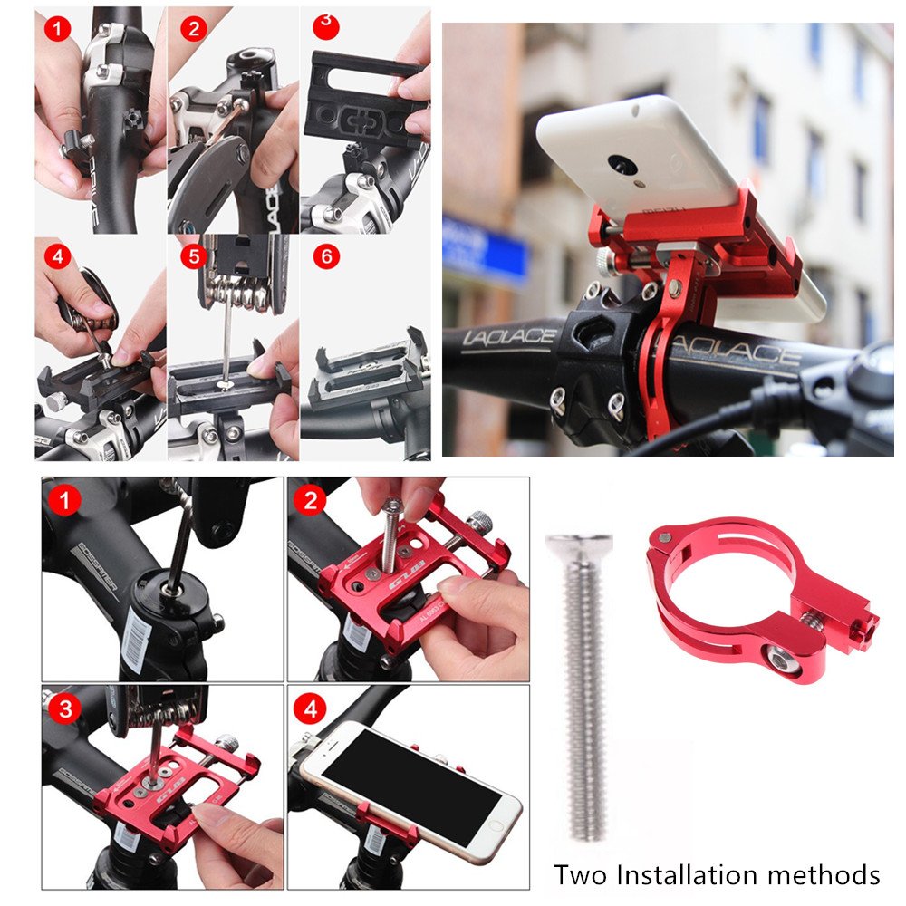 Gub Mountian Bike Phone Mount   Aluminum Alloy Universal Adjustable Bike Mount Cell Phone Gps Mount Holder Rotating Cradle Clamp