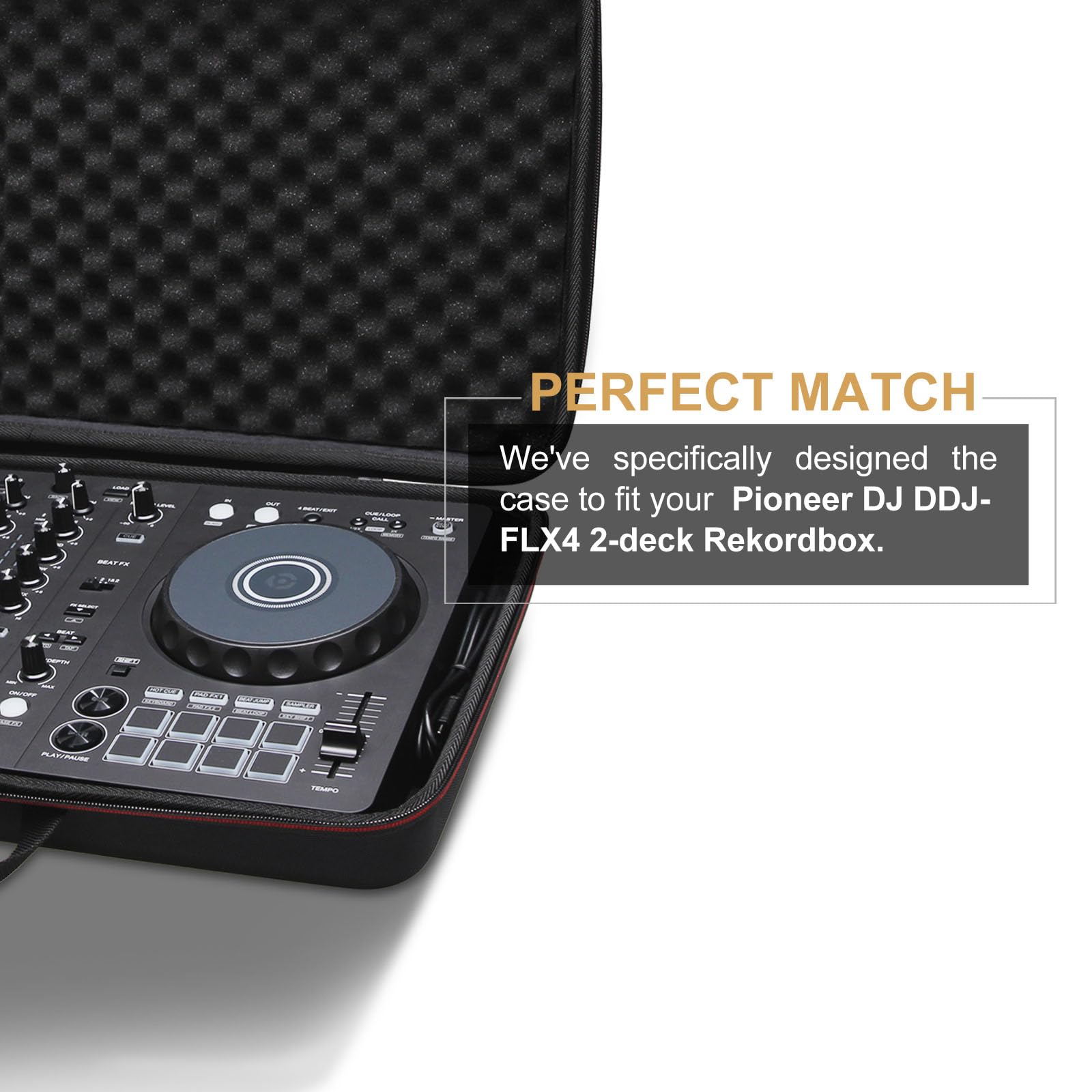 Ltgem Dj Controller Case Compatible With Pioneer Dj Ddj-Flx4 2-Deck Rekordbox,Inside Dimensions:  6.1 L - 5.9 W - 1.5 H