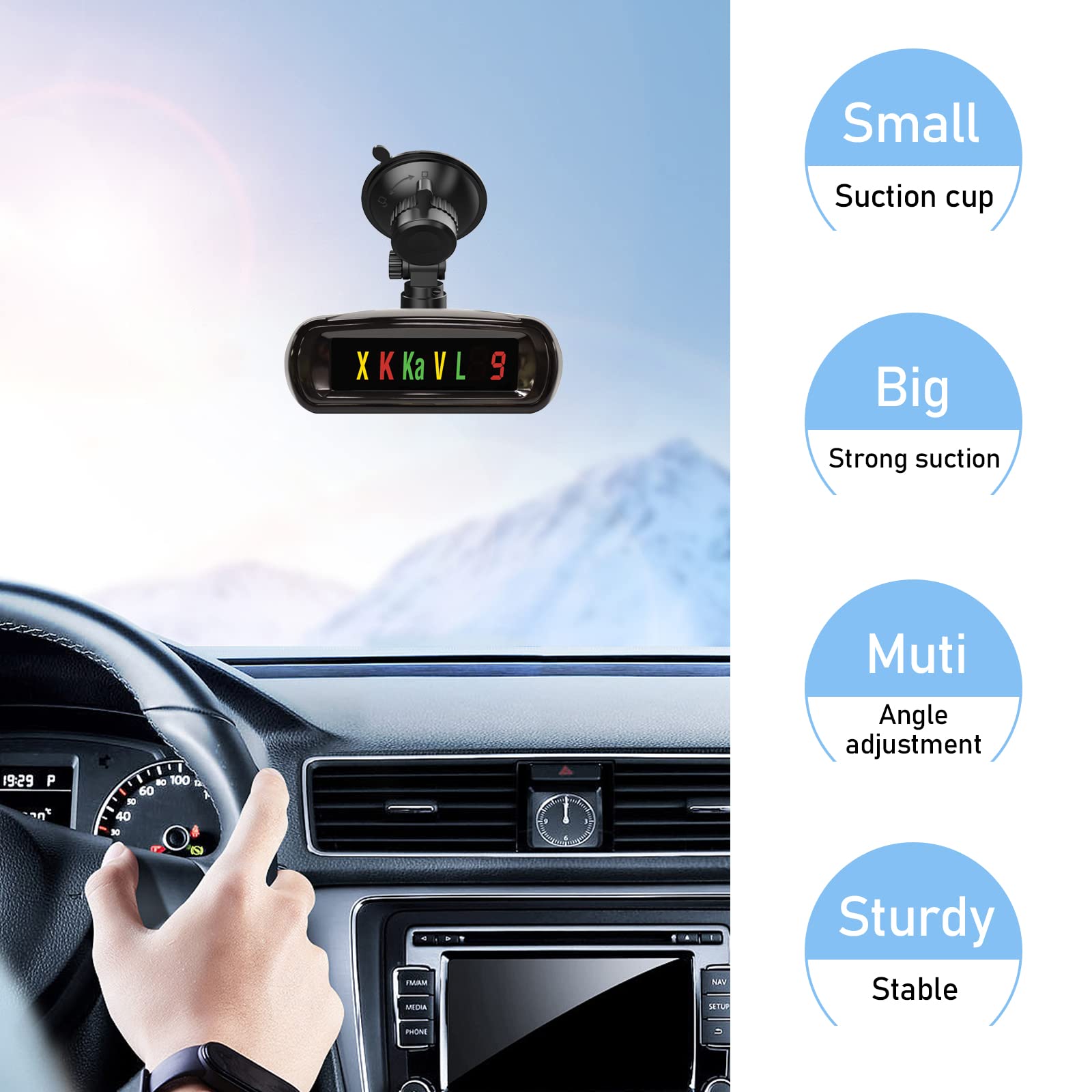 Sdsaczmu Radar Detector Mount,Car Radar Mounting Bracket Suction Cup Holder,Windshield Ang Dashboard Radar Detector Suction Moun