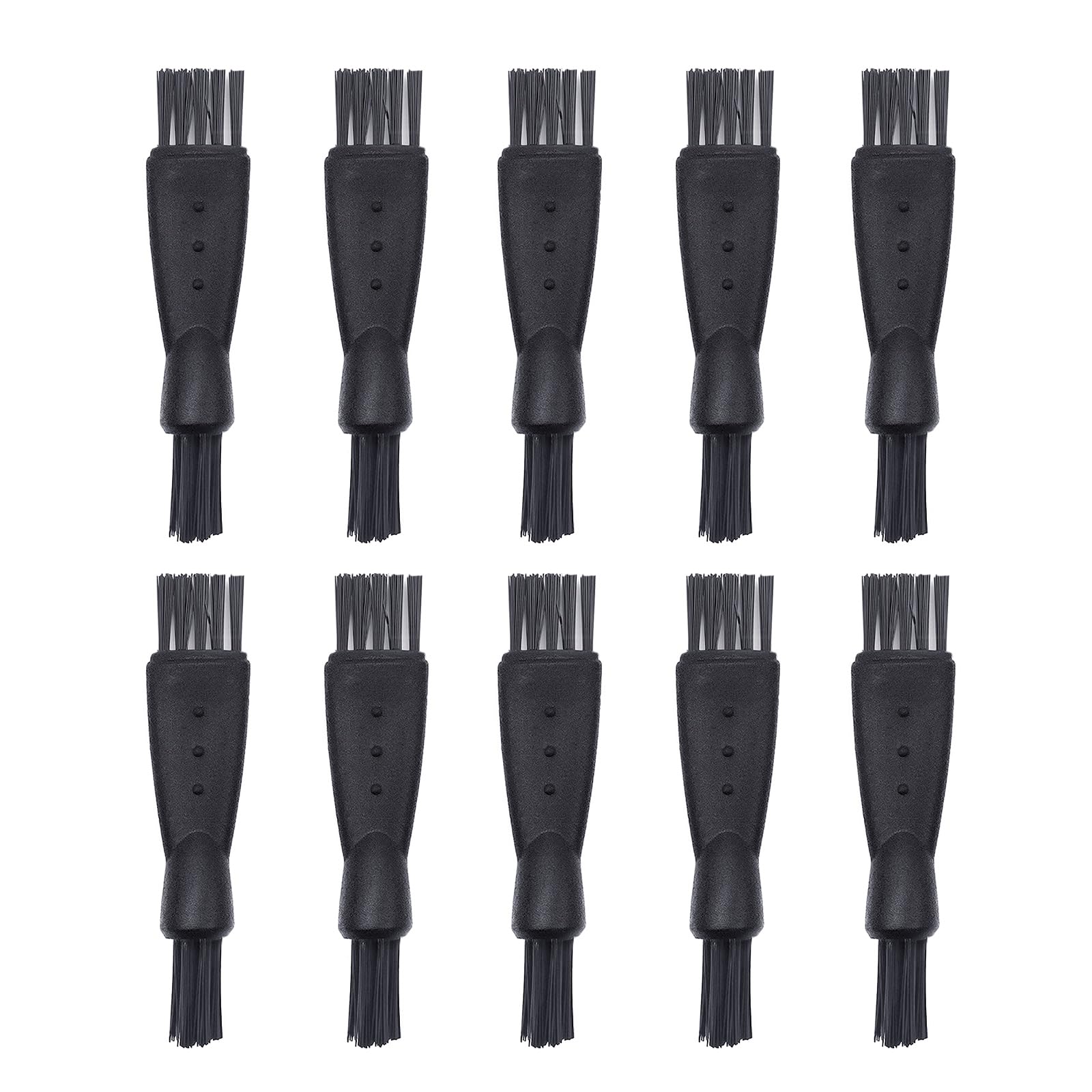 Quacc 10 PCS Mens Electric Shaver Cleaning Brush Black Double Sided Razor Brush for Cleaning Trimmer Hair Clipper Keyboard