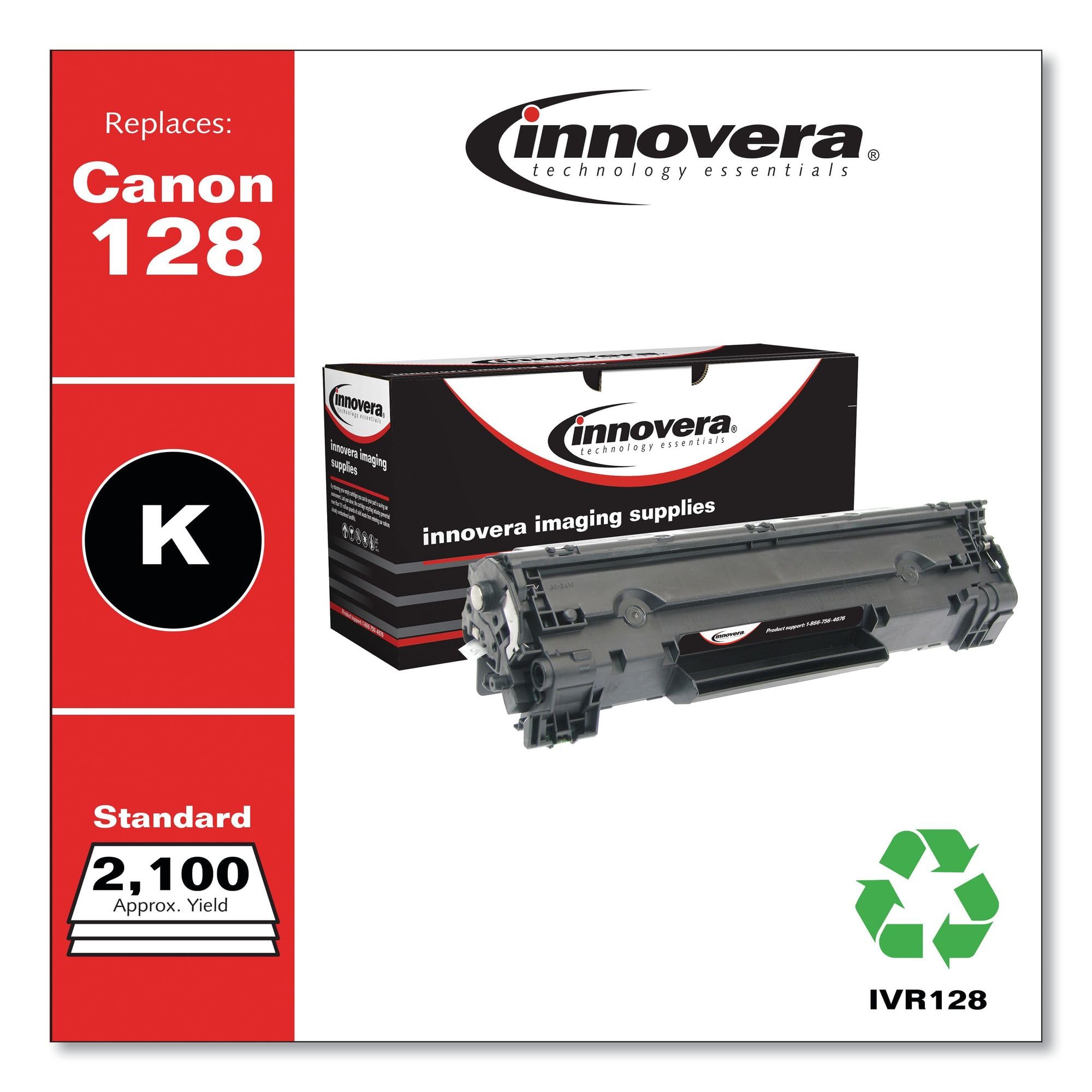Innovera Remanufactured Black Toner, Replacement For 128 (3500B001Aa), 2,100 Page Yield