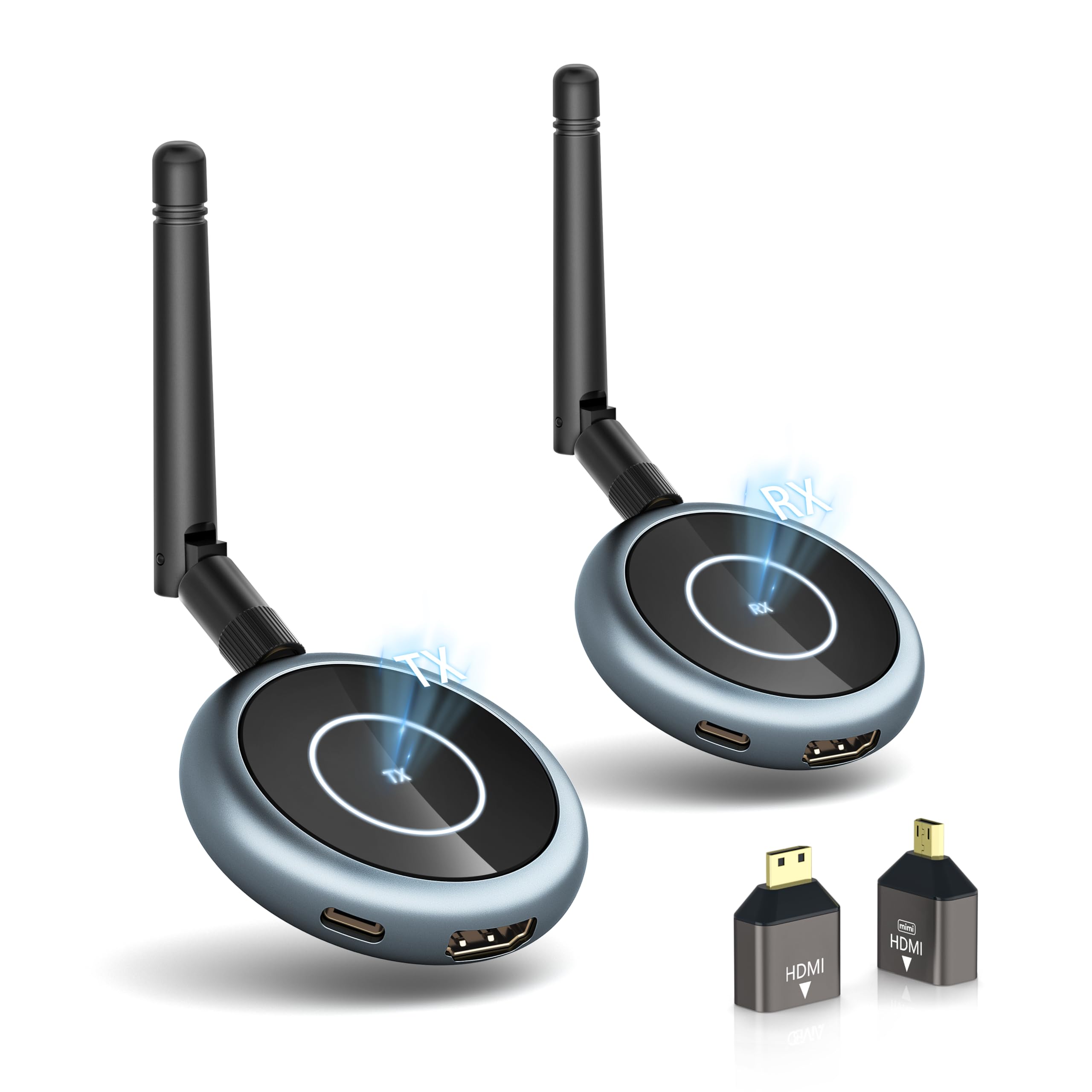 Wireless HDMI Transmitter and Receiver, Plug and Play Multiple Tvs, 50M/165FT 5G/2.4G 1080P@ 60HZ HDMI Wirless Extender, PC, Lap
