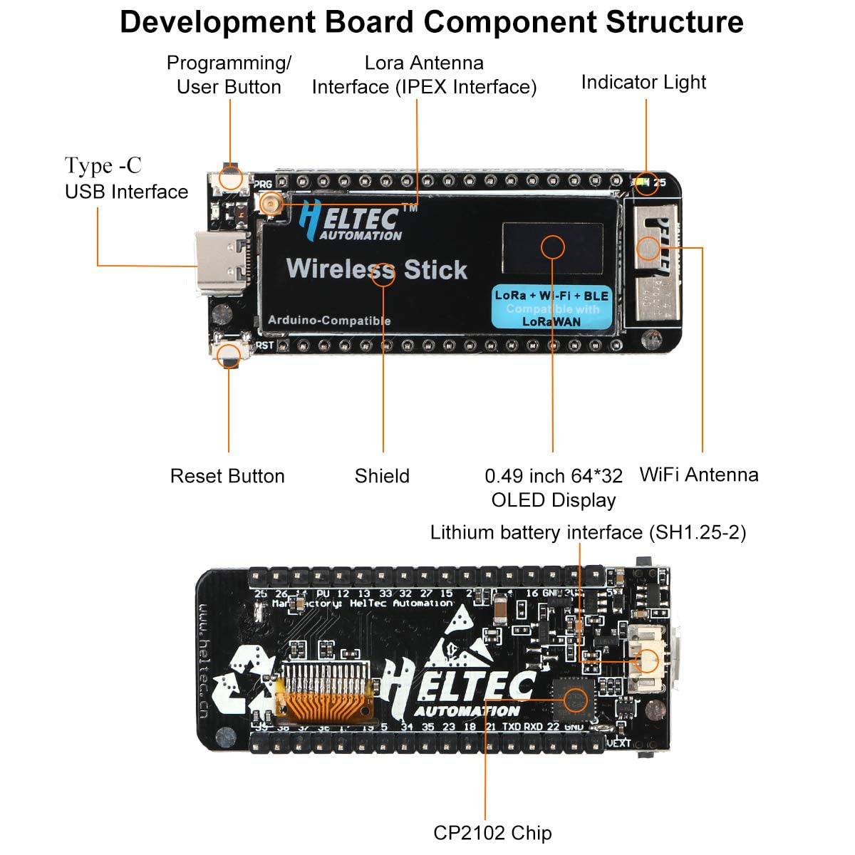 Hiletgo Esp32 Sx1262 Lora Kit 863 928Mhz Bluetooth 4.2+Wifi+Lora Lorawan Wireless Communication Development Board With 0.49'' Ol
