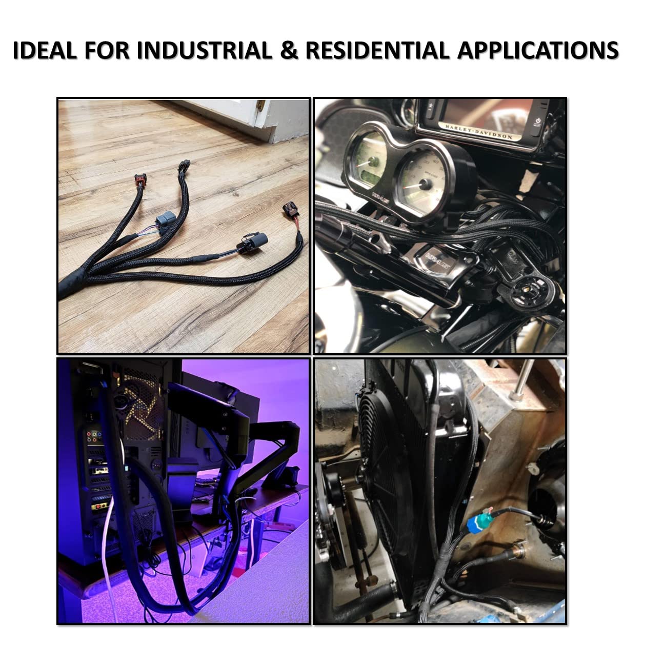 Kable Kontrol 10 Ft   1' Inch Braided Cable Sleeve   Self Closing Split Wire Wrap Cord Hider Organizer Wire Loom Tubing Cover For Automotive, Industrial Cable Management   Black
