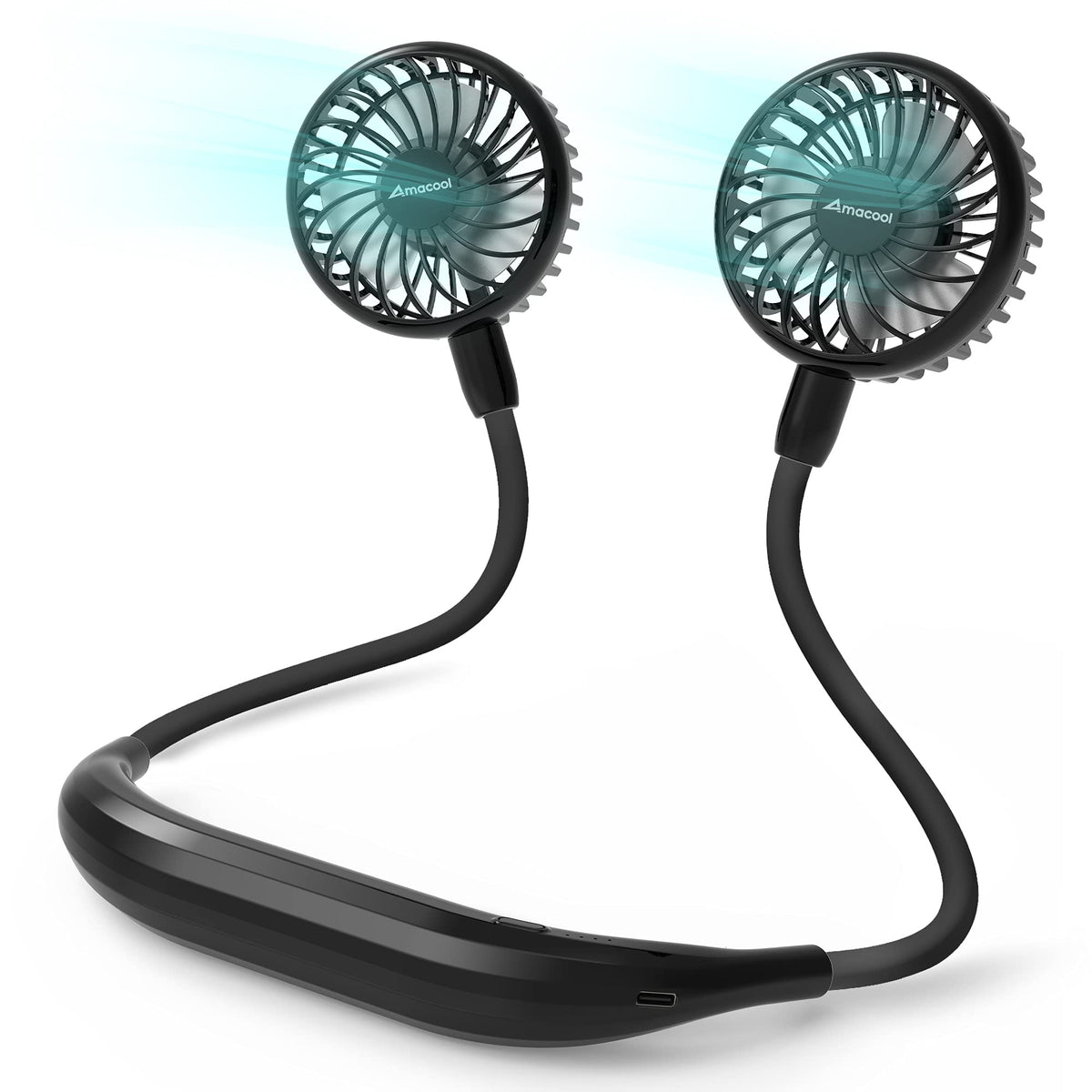 Amacool Neck Fan Battery Operated Neckband Fan Hand Free Wearable Personal Fan For Hot Flashes Home Office Travel Outdoor Sports