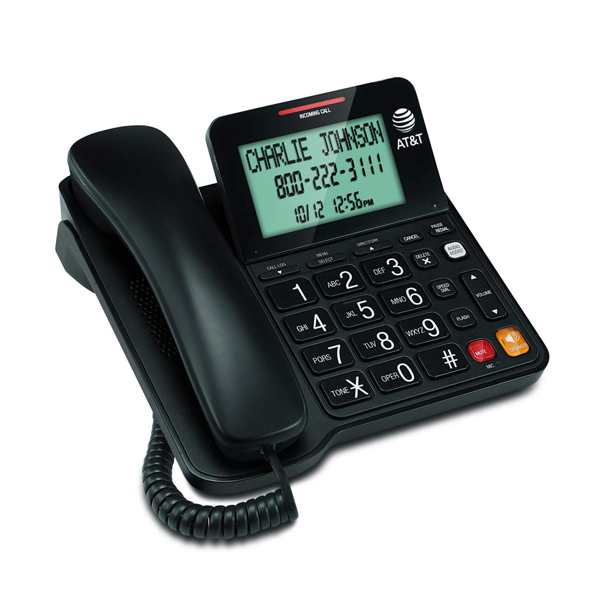 At&T Cl2940 Corded Phone With Speakerphone, Extra Large Tilt Display/B ...