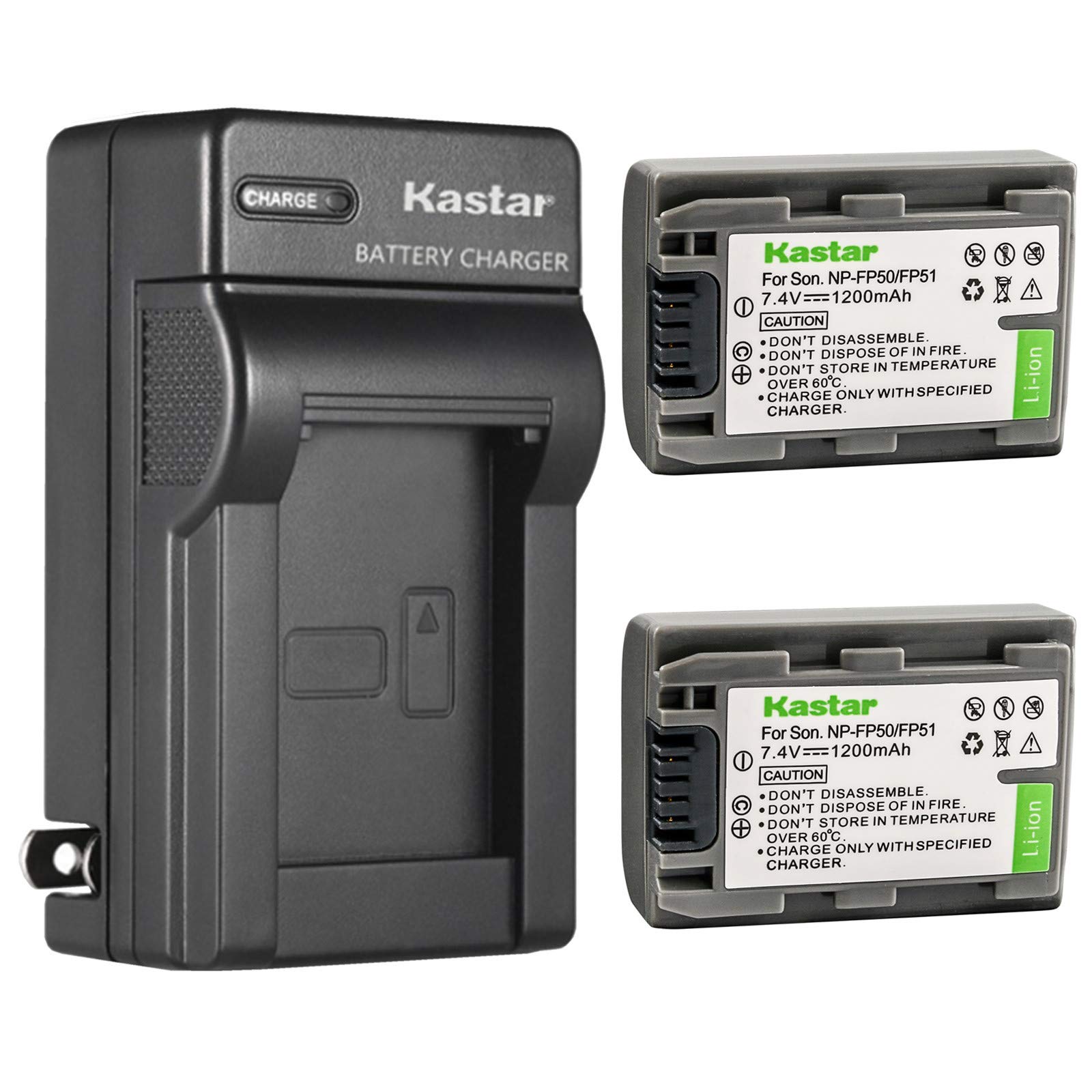 Kastar 2 Pack Battery And Charger For Sony Np Fp50 Handycam Dcr Hc21 Dcr Hc23 Dcr Hc30 Dcr Hc85 Dcr Hc94 Dcr Hc96 Dcr Sr100 Dcr 