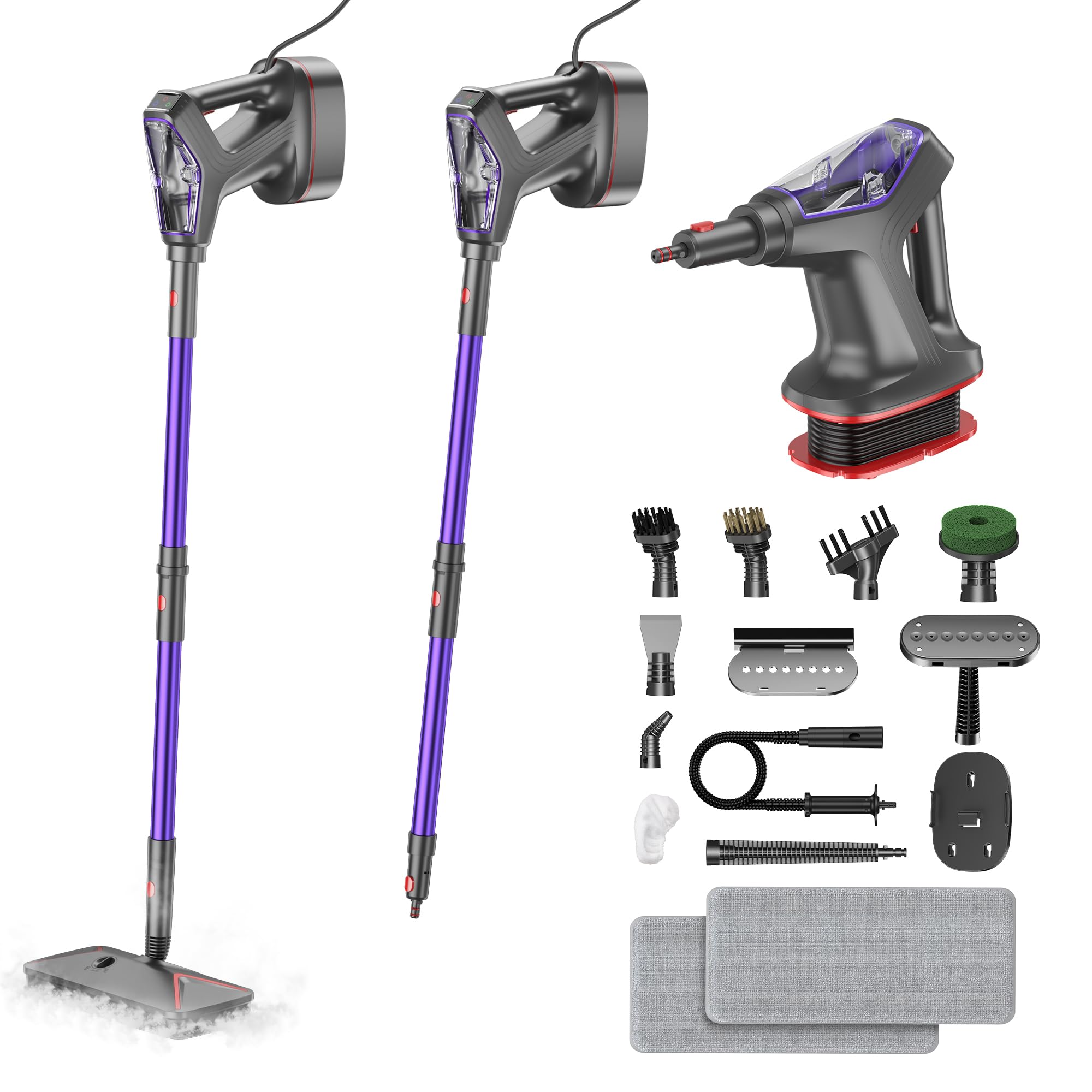 Steam Mop for Floor Cleaning, Heavy Duty 29-in-1 Steam Cleaner for Home with Detachable Handheld Steamer, for Hardwood, Tile, Wa