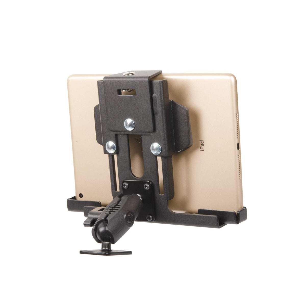 Tackform Metal Locking Tablet Mount for Car, Truck or Semi [ELD Ready] Heavy Duty Drill Base -Compatible with iPad, Galaxy and Other Tablets with a 7-10' Screen Size
